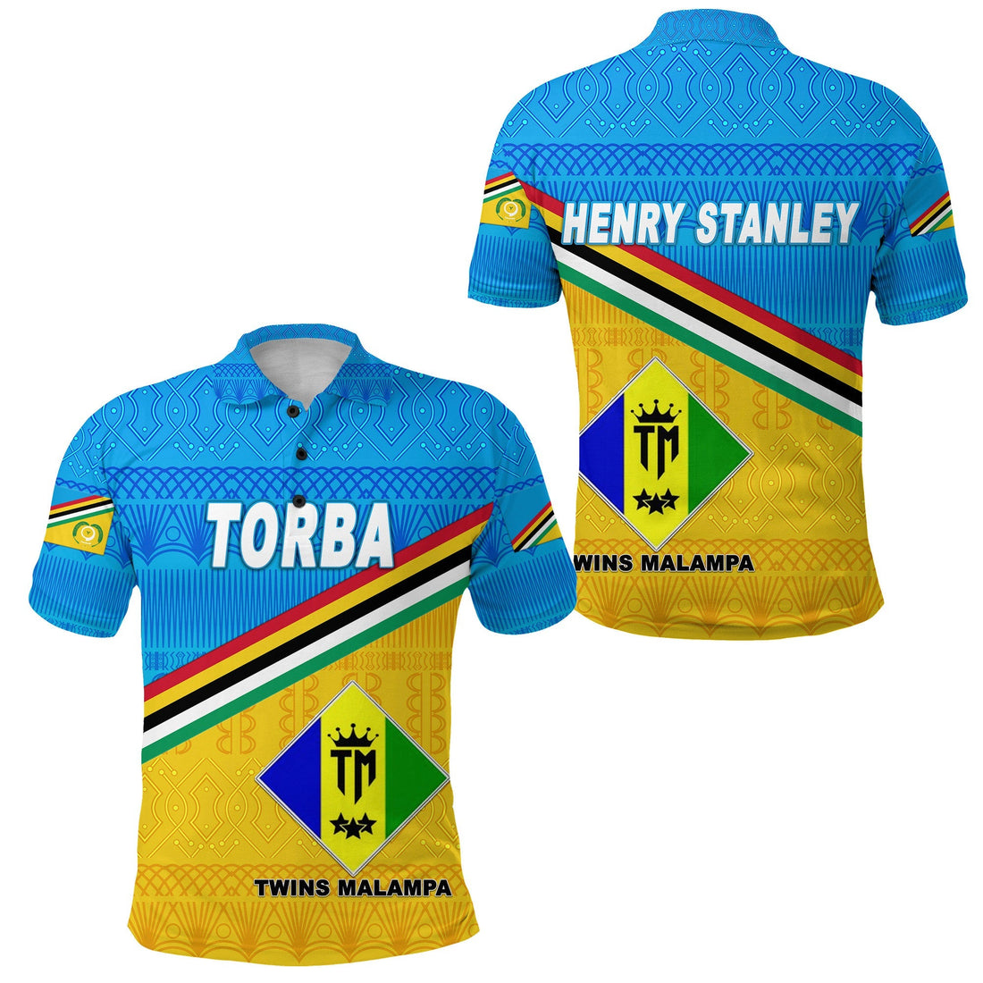 Henry Stanley Torba Province Polo Shirt Vanuatu Pattern Traditional Style NO.1 LT8