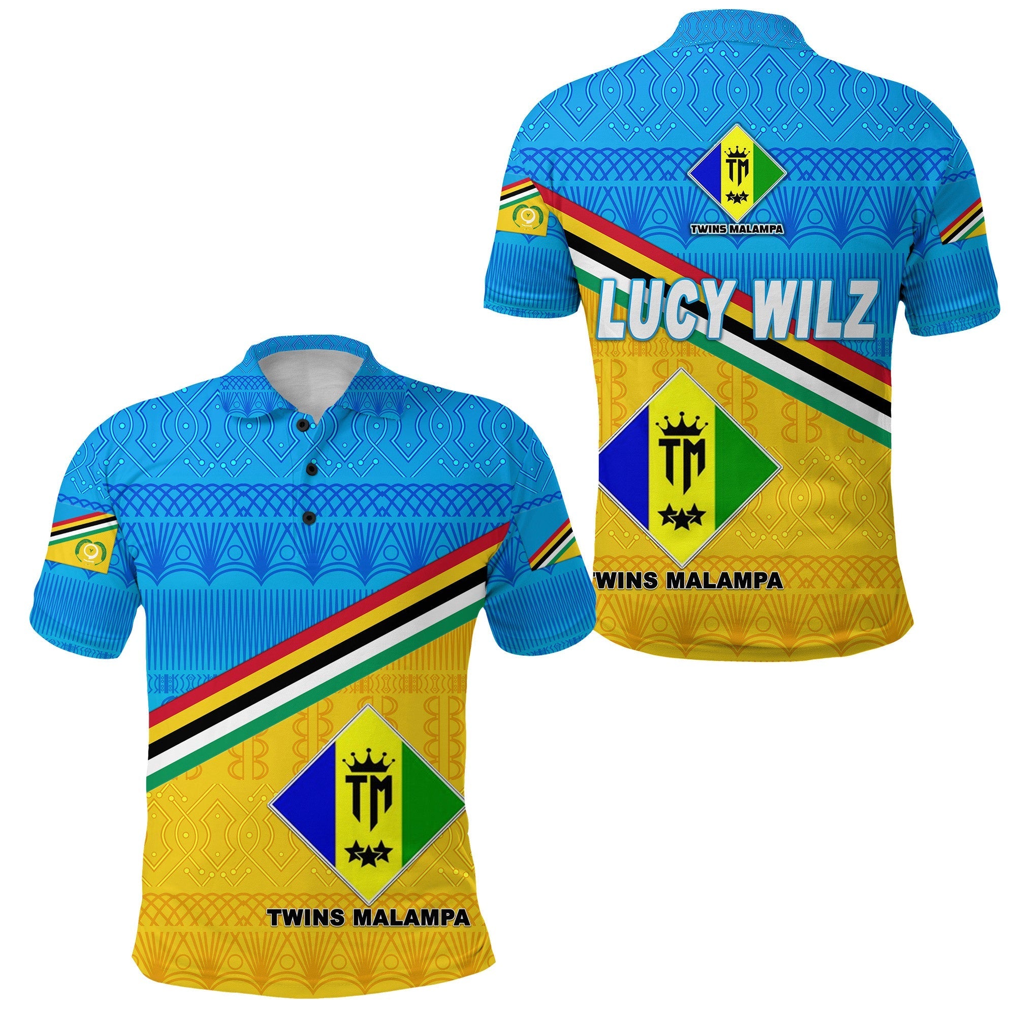 Lucy Wilz Torba Province Polo Shirt Vanuatu Pattern Traditional Style NO.1 LT8