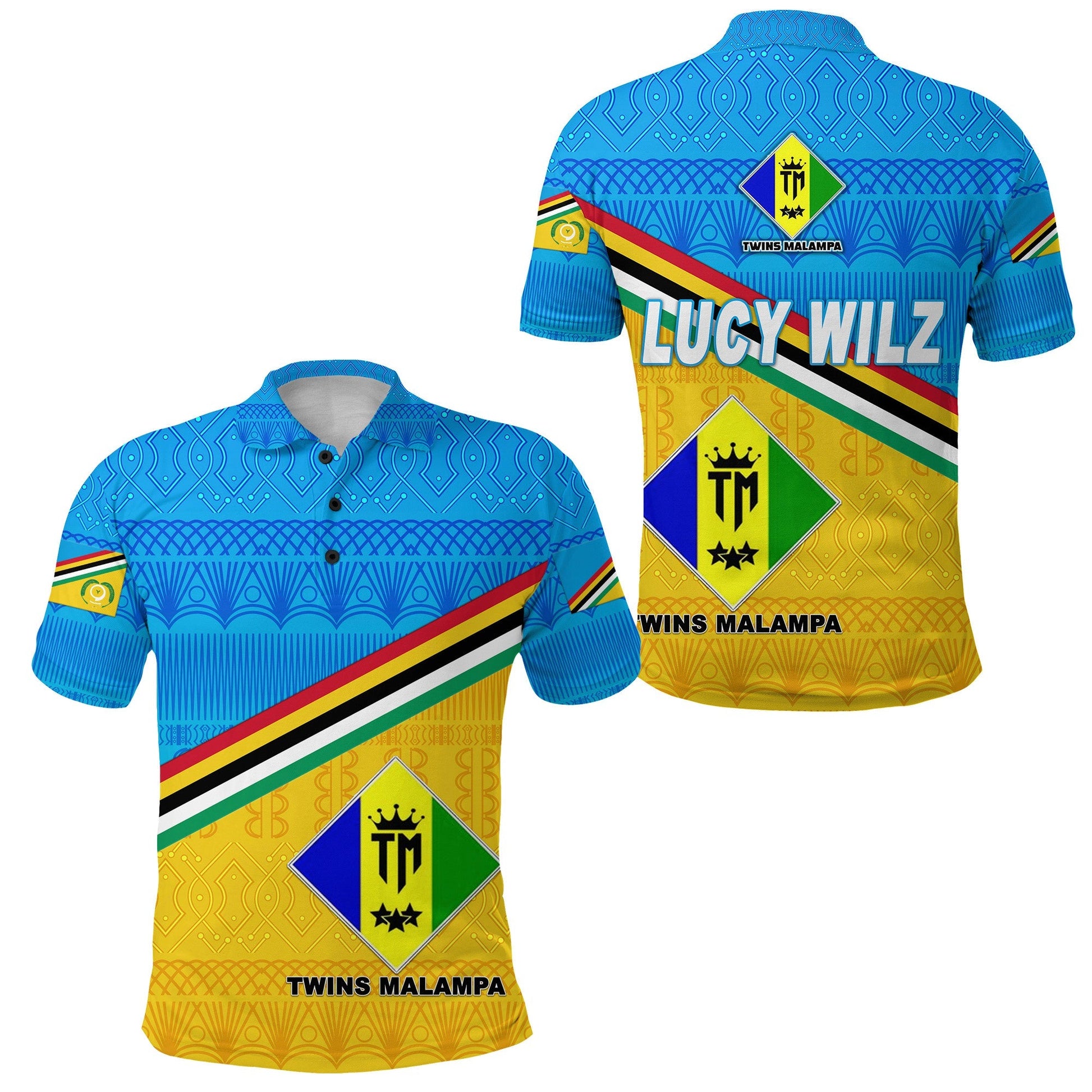 Lucy Wilz Torba Province Polo Shirt Vanuatu Pattern Traditional Style NO.1 LT8