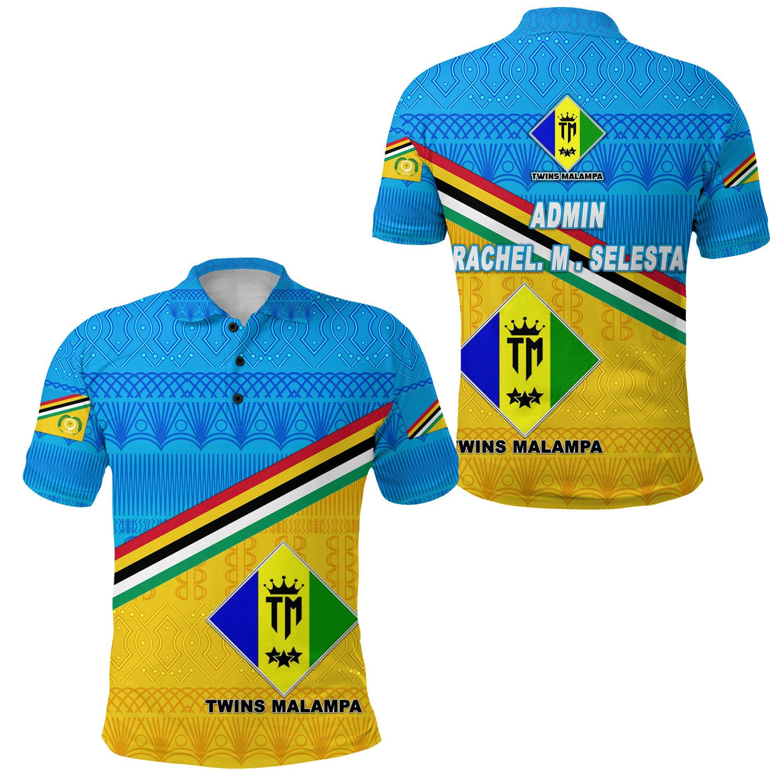 Admin Rachel. M . Selesta Torba Province Polo Shirt Vanuatu Pattern Traditional Style NO.1 LT8