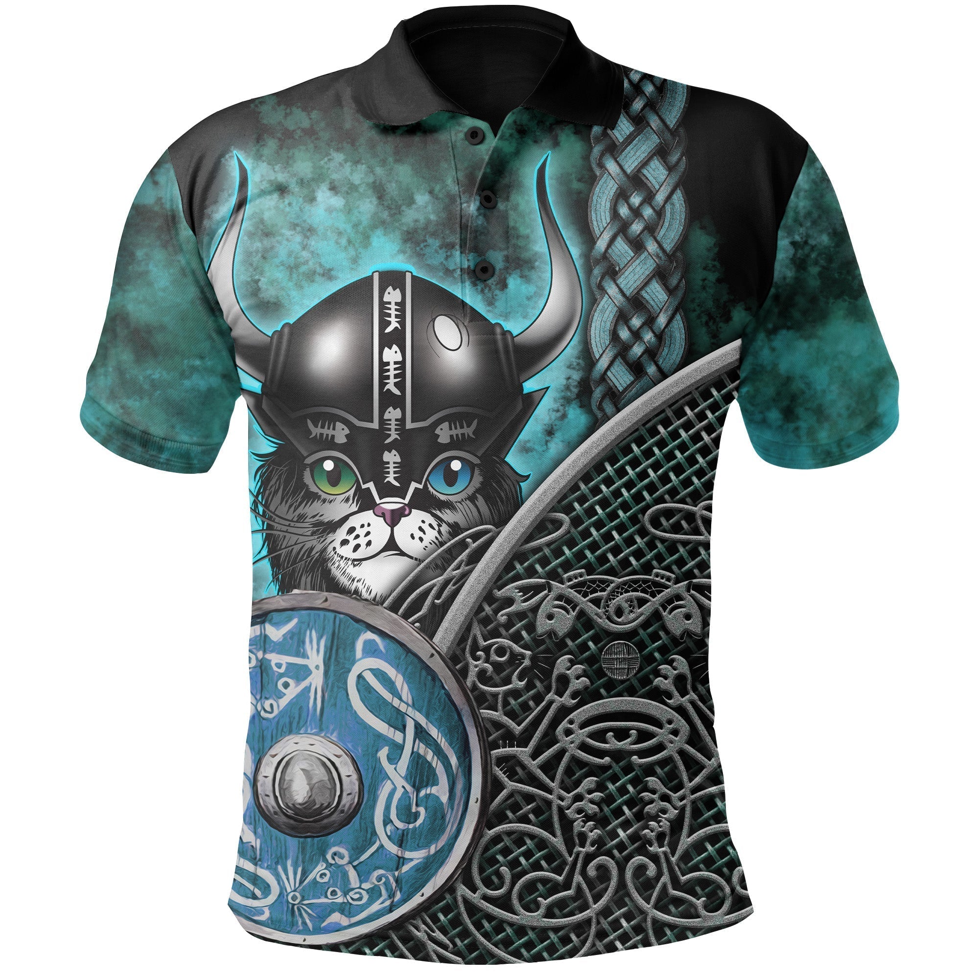 Viking Clothing Viking Cat 3D Polo Shirt RLT12