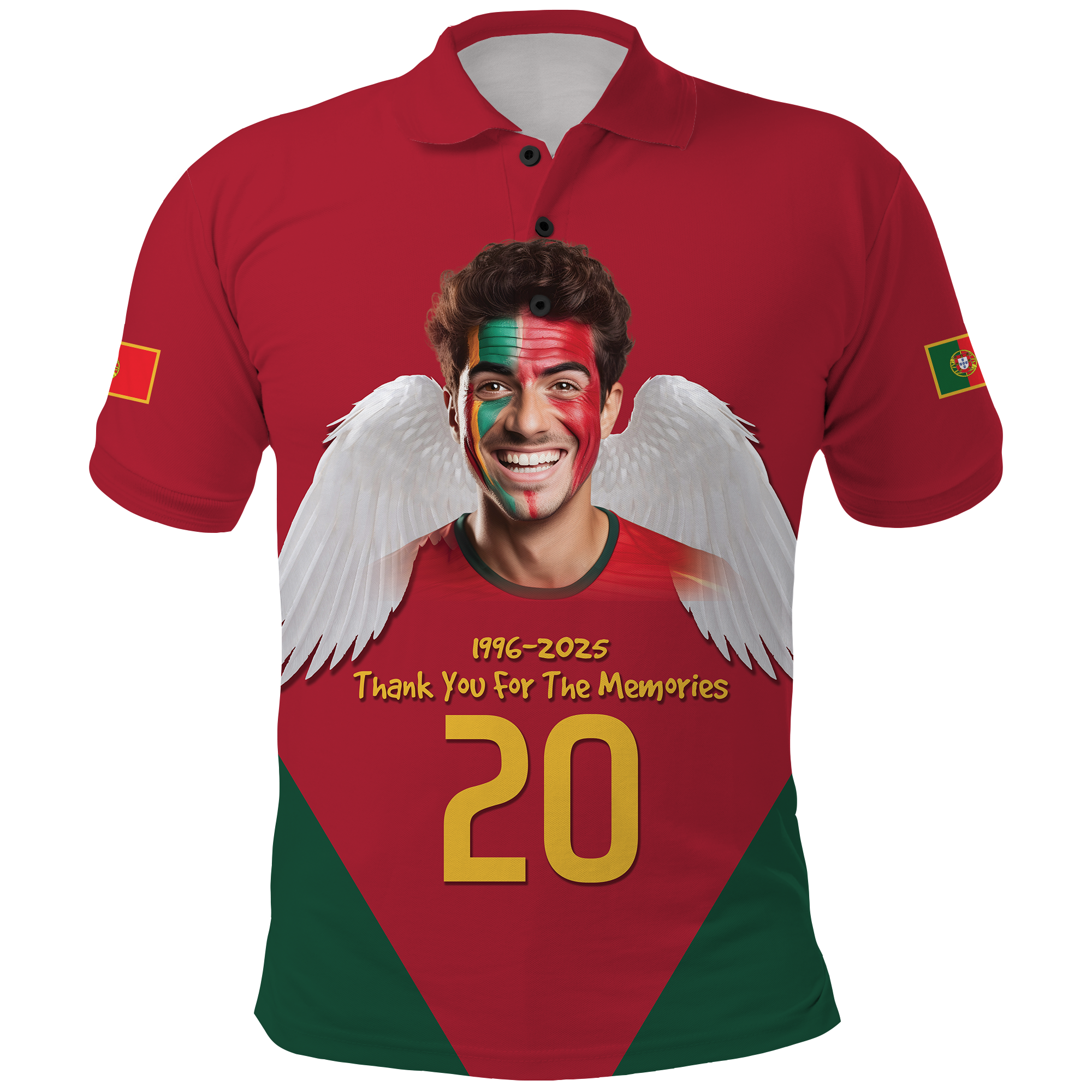 Custom Photo Portuguese Footballer Polo Shirt 1996-2025 Thank You For The Memories CTM09