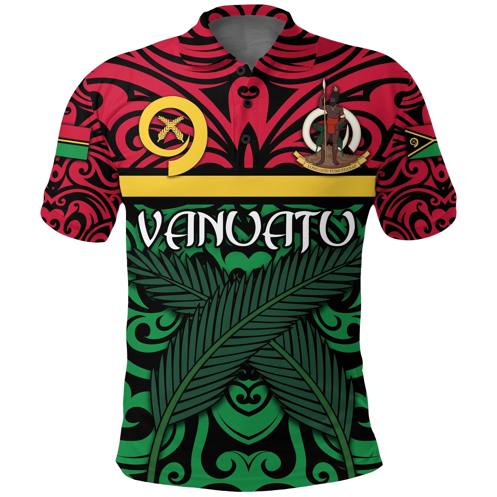 Vanuatu Polo Shirt Melanesian Warrior Version 2 LT4