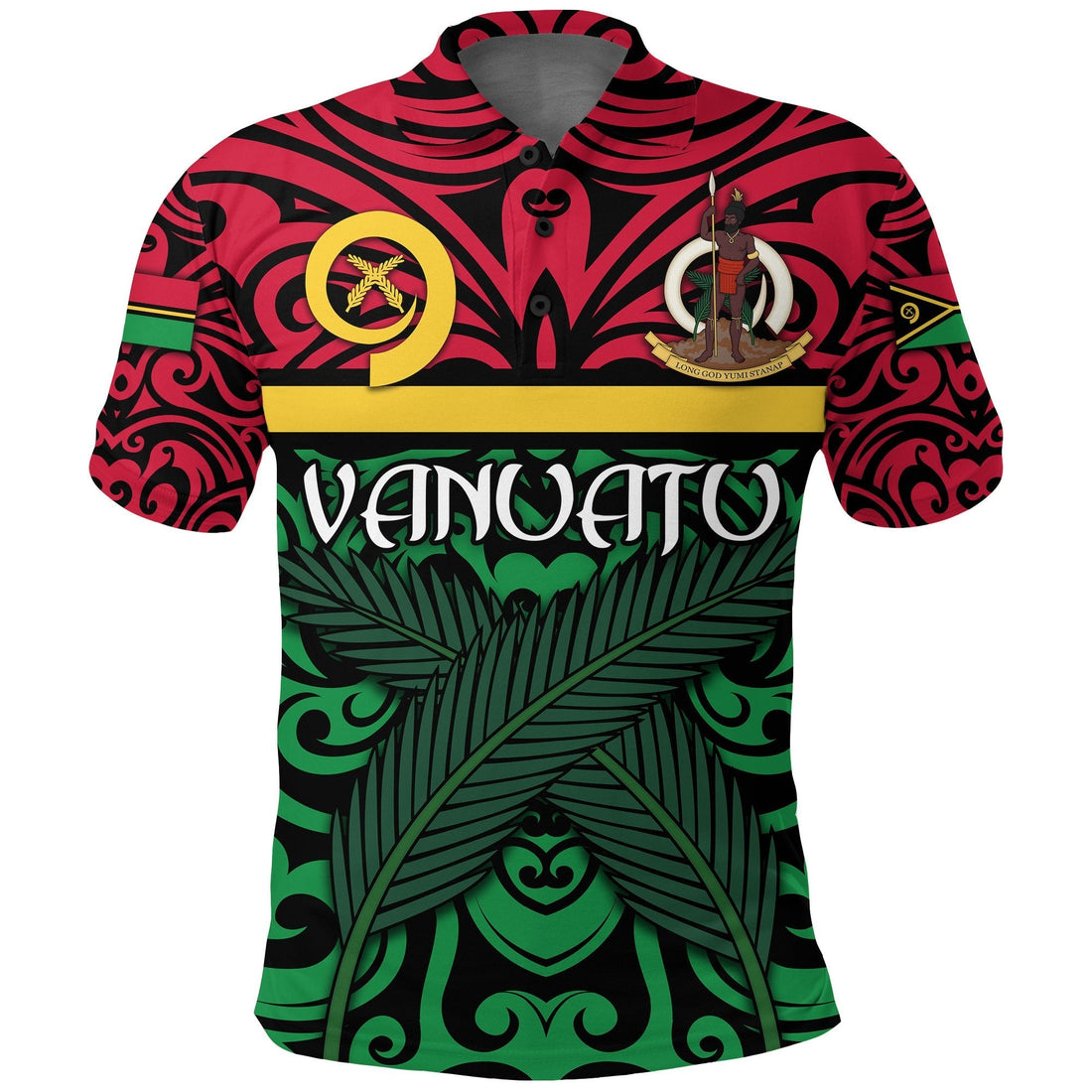 Vanuatu Polo Shirt Melanesian Warrior Version 2 LT4