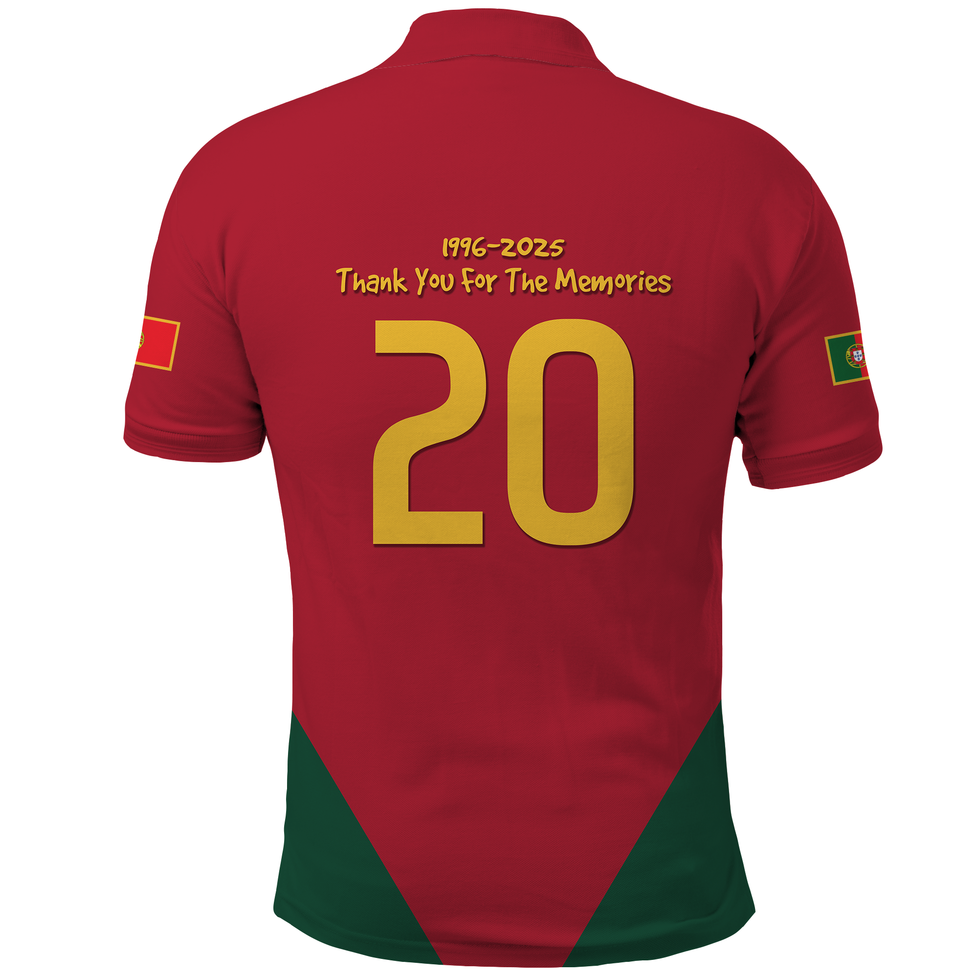 Custom Photo Portuguese Footballer Polo Shirt 1996-2025 Thank You For The Memories CTM09