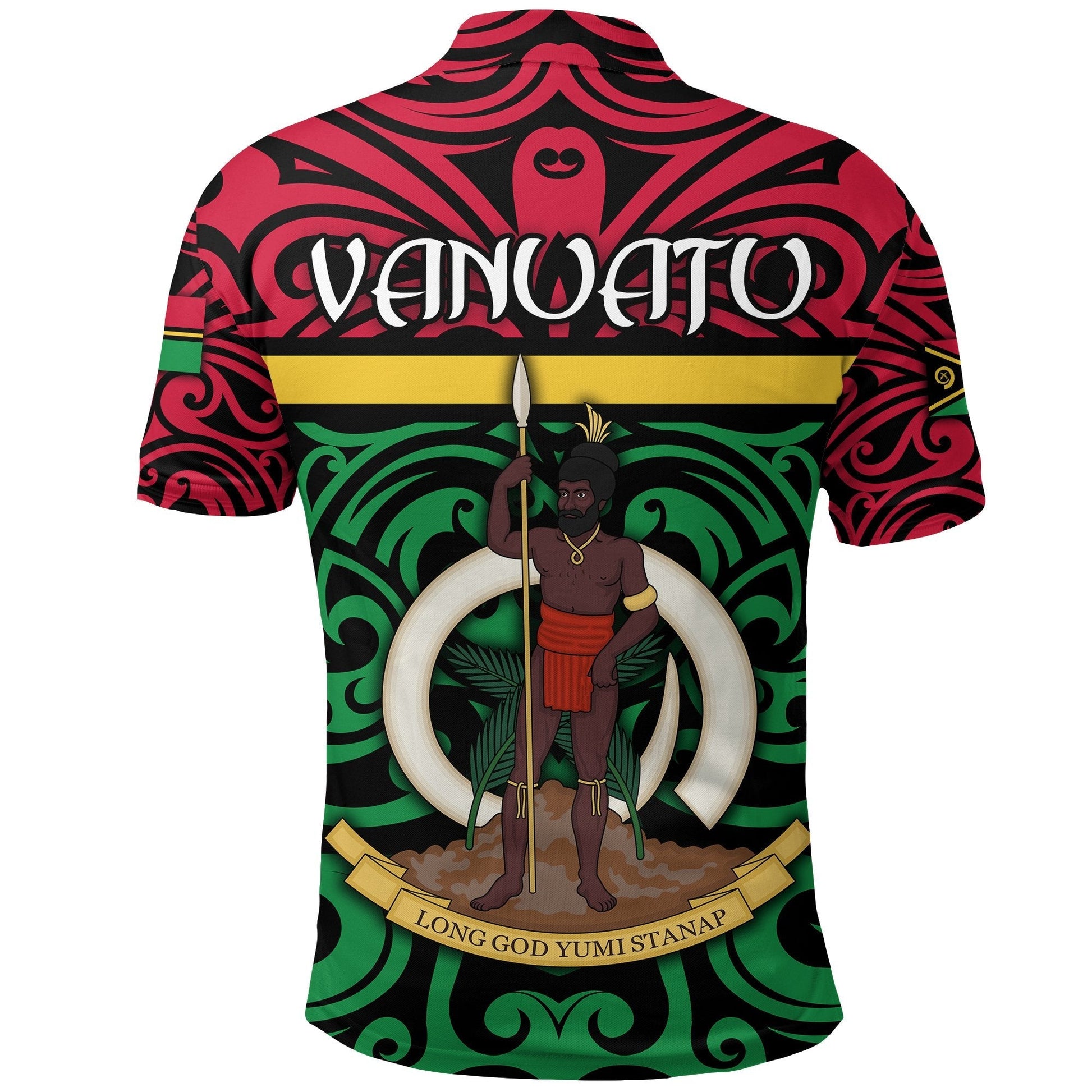 Vanuatu Polo Shirt Melanesian Warrior Version 2 LT4