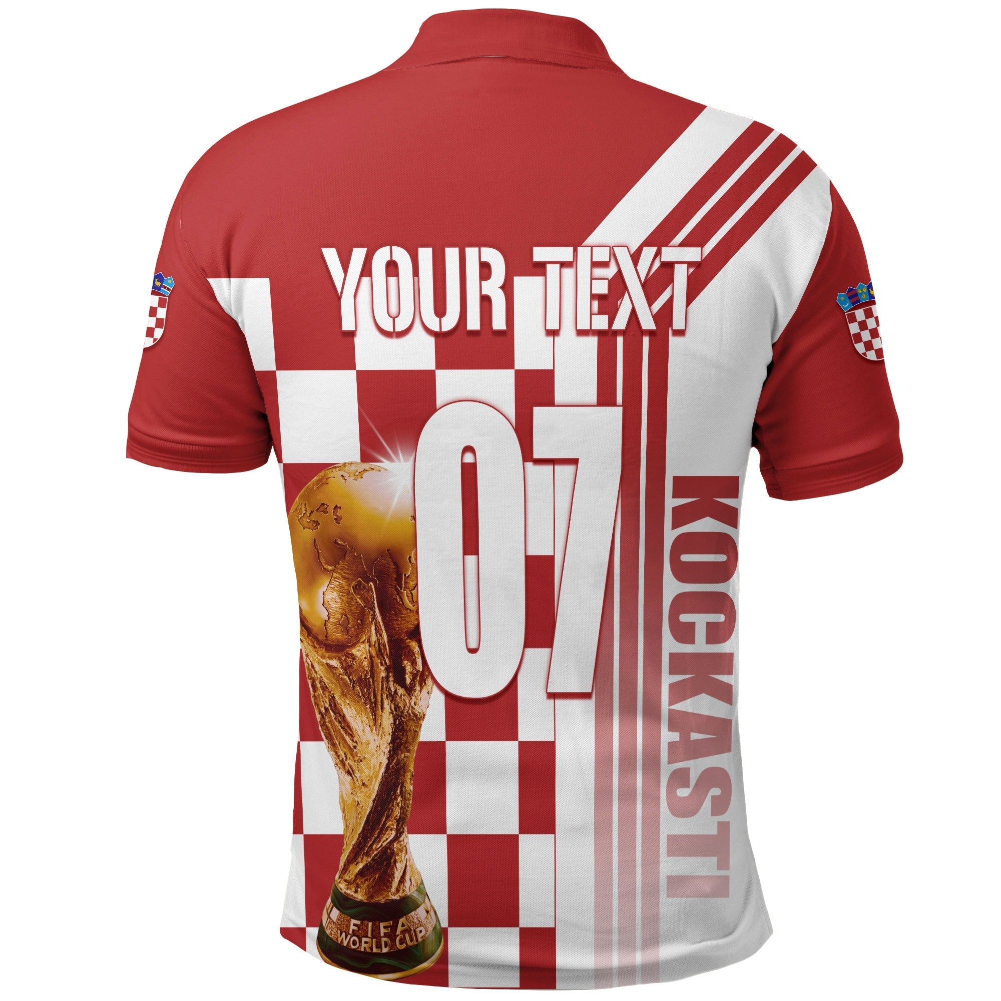 Custom Croatia Polo Shirt Football 2022 Kockasti LT7