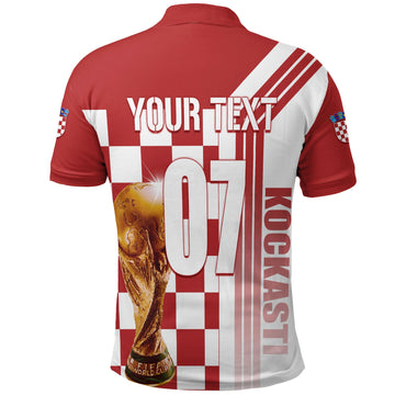 Custom Croatia Polo Shirt Football 2022 Kockasti LT7