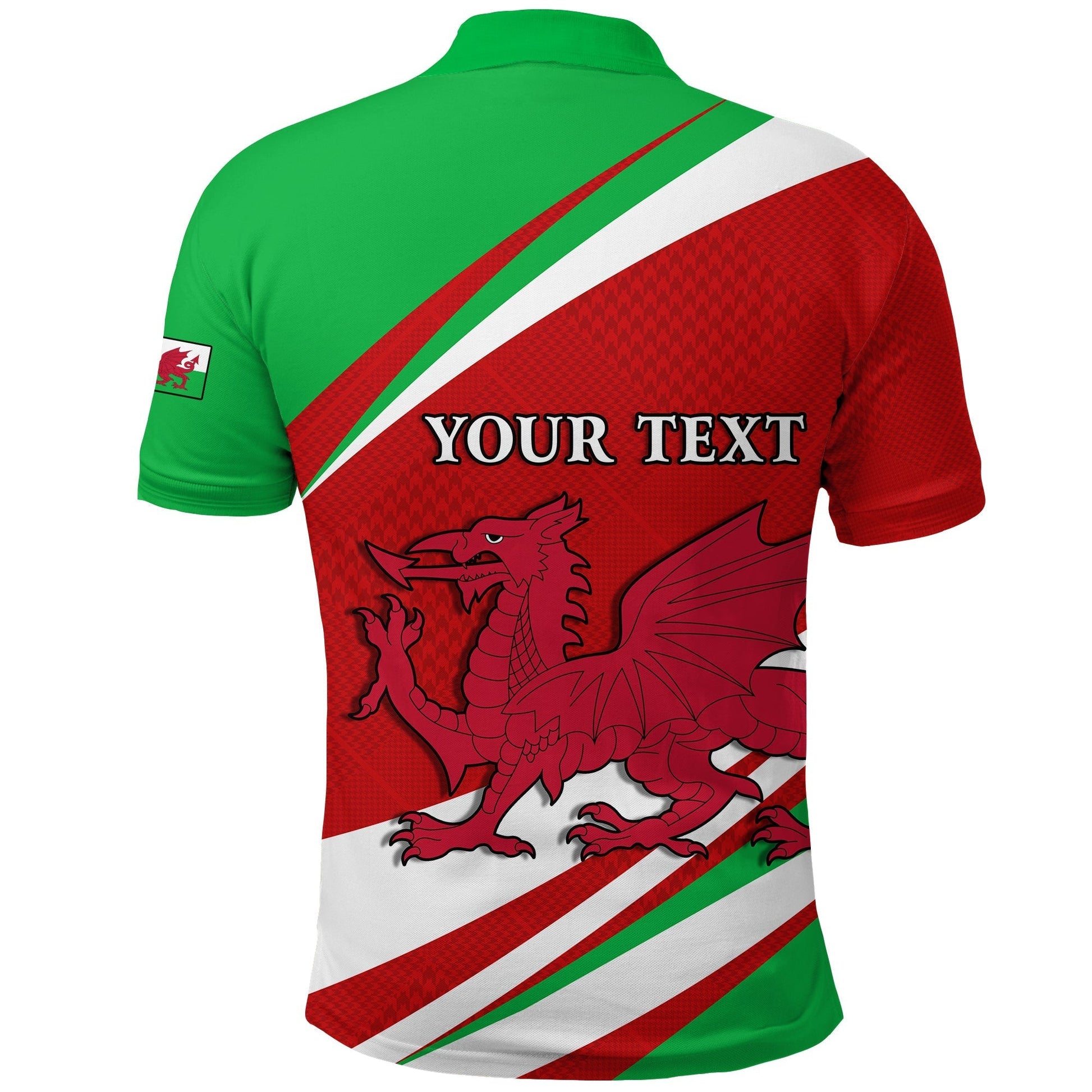 Custom Wales Rugby 2021 Polo Shirt Mix Pattern Six Nations LT13