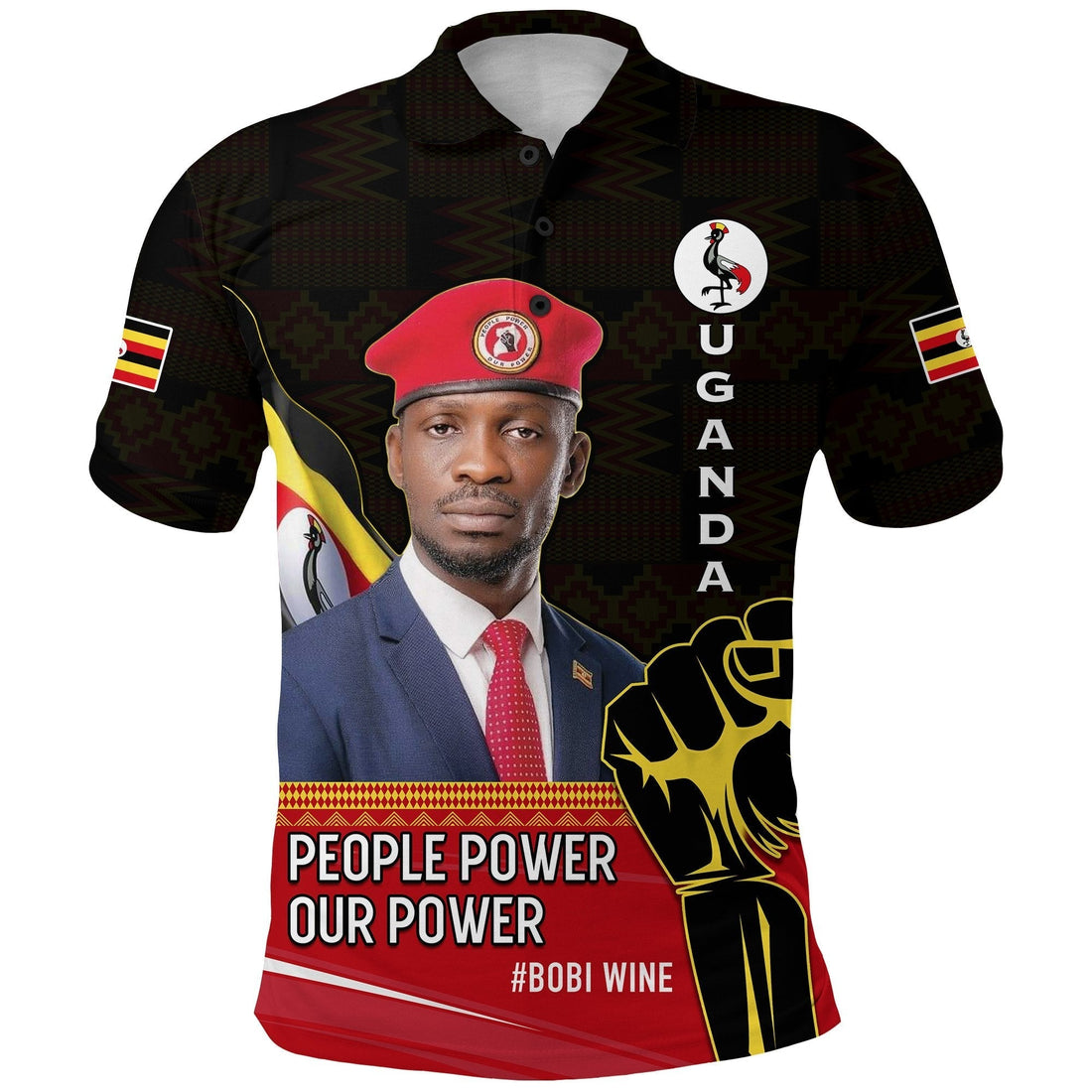 Uganda Polo Shirt Bobi Wine People Power Our Power LT13
