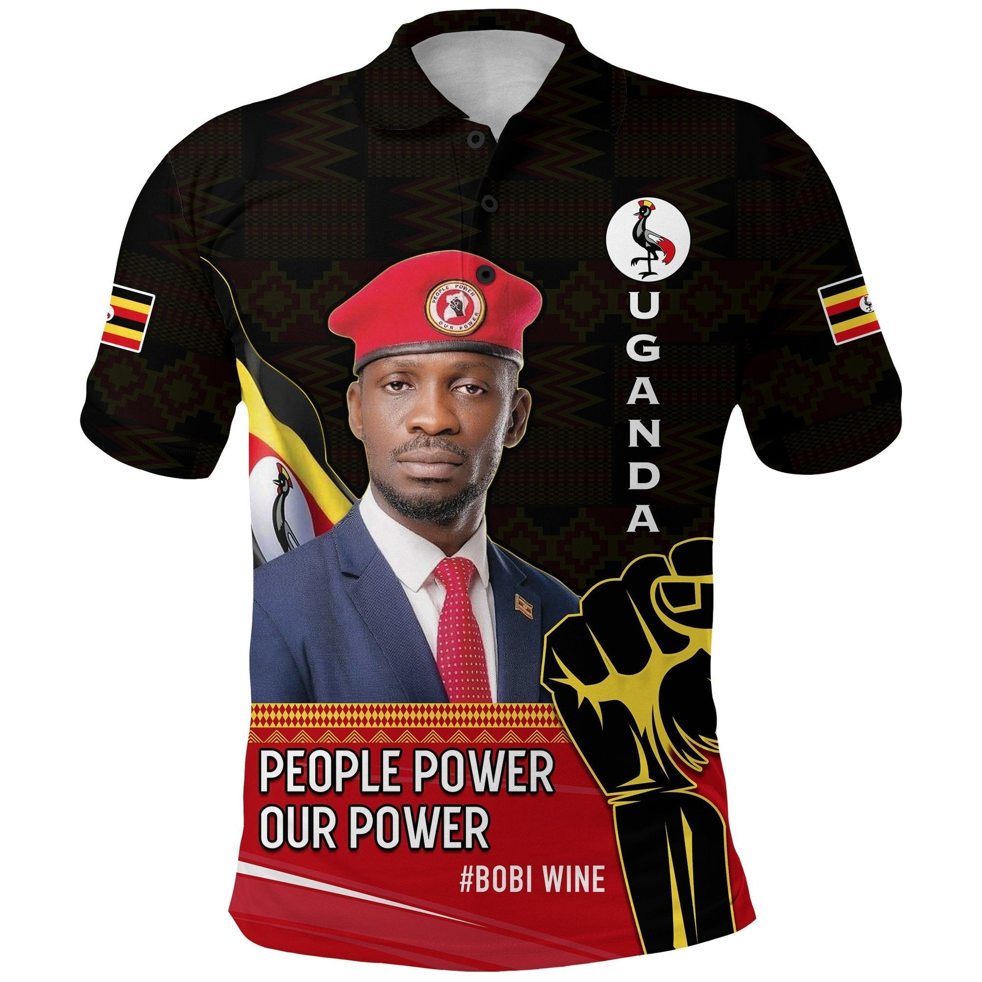 Uganda Polo Shirt Bobi Wine People Power Our Power LT13