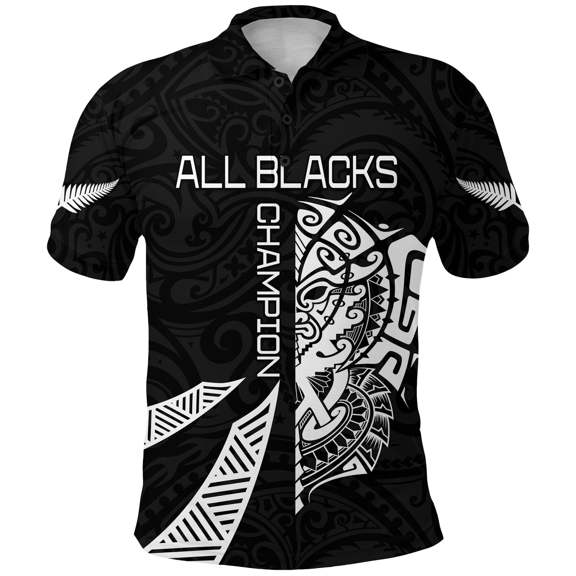 Custom New Zealand Rugby Polo Shirt Haka All Black mix Ta Moko LT13