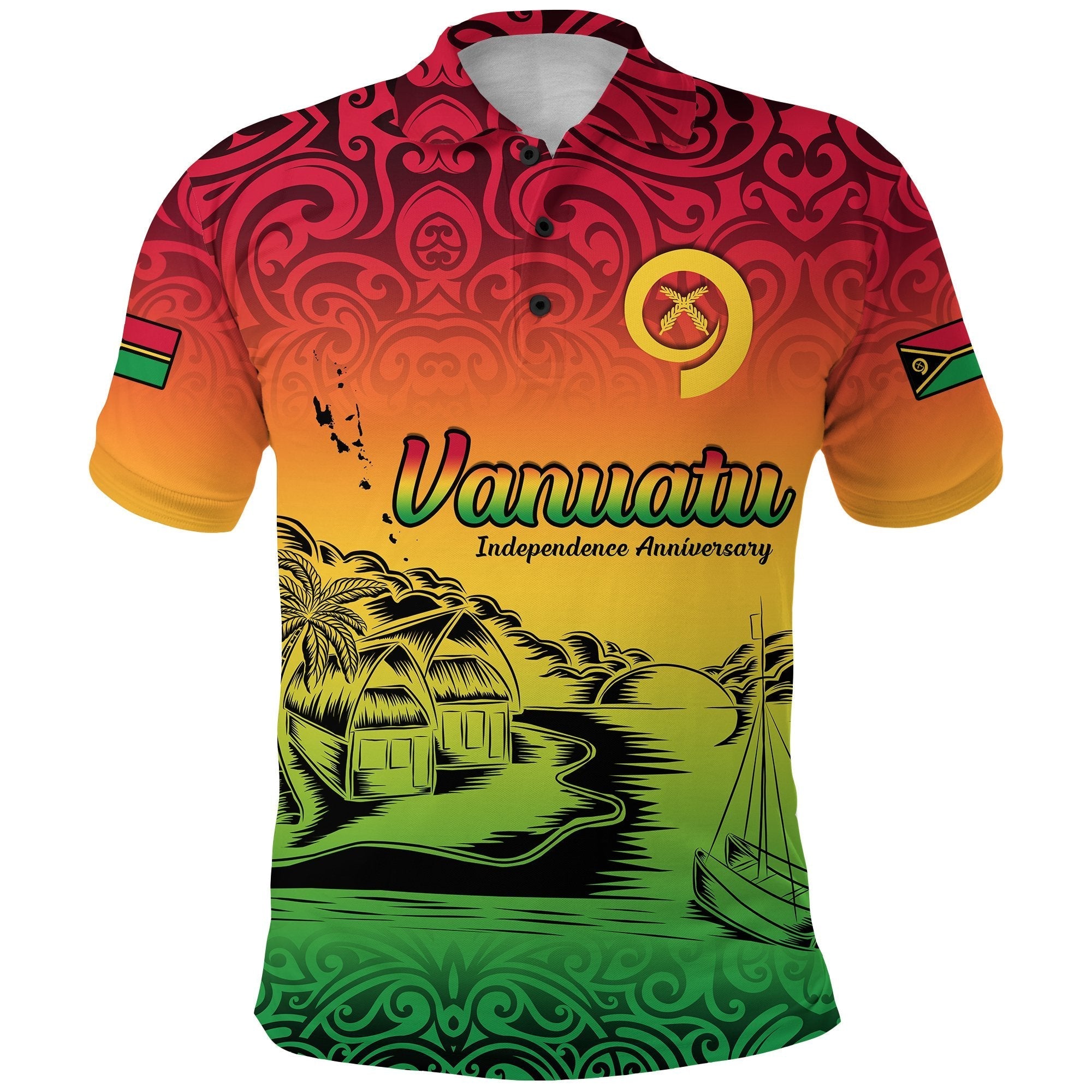 Vanuatu Peaceful Polo Shirt Independence Anniversary LT13