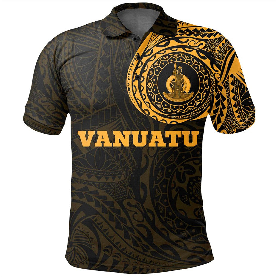 Vanuatu Province Polo Shirt Vanuatu Vanuatu Coat Of Arms Polynesian Tattoo LT9