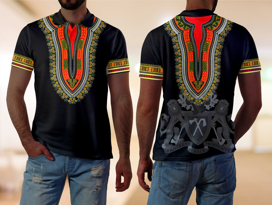 Gambia Happy Independence Day Dashiki Polo Shirt LT2