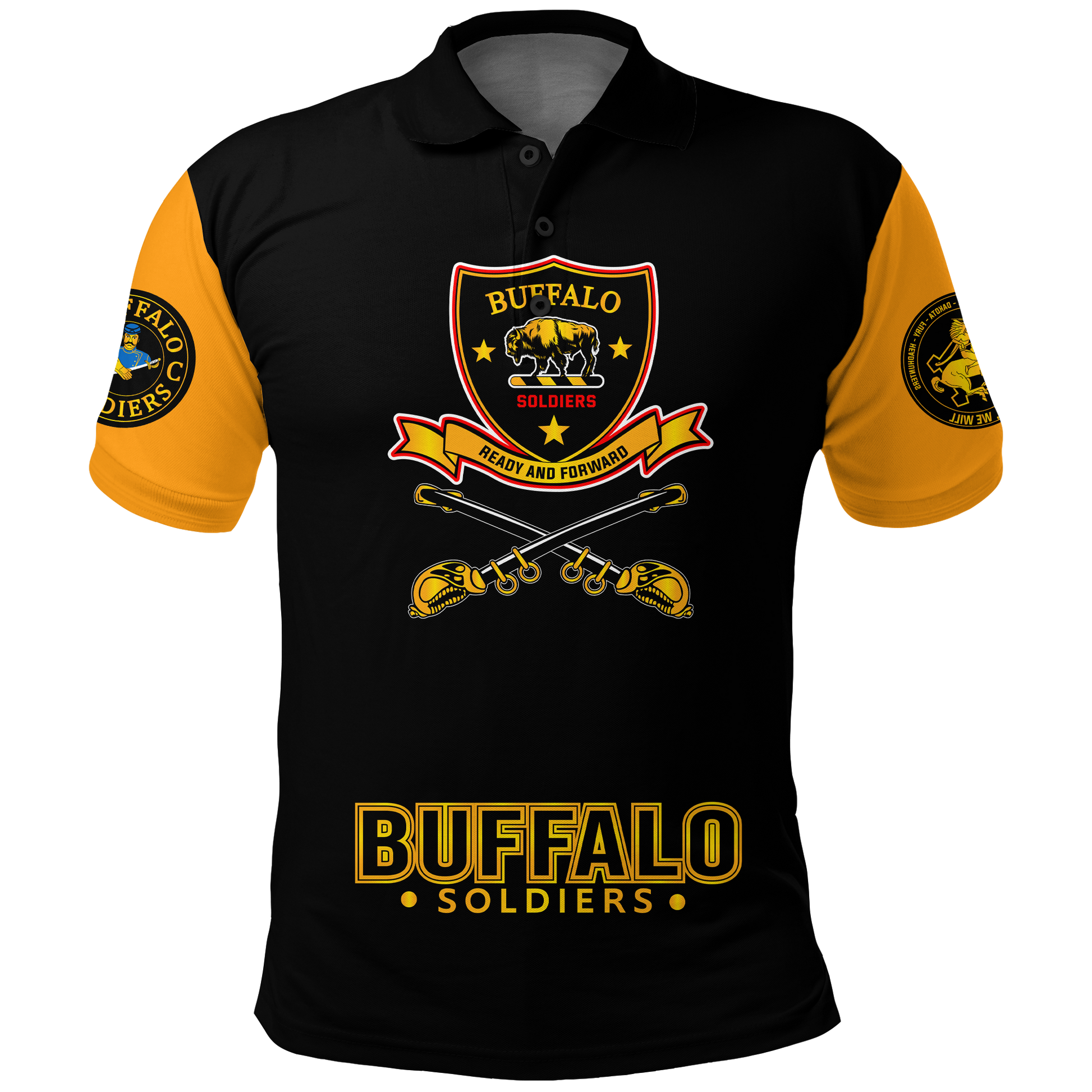 Custom Buffalo Soldiers Polo Shirt African American Legend Of The Black Soldiers LT2