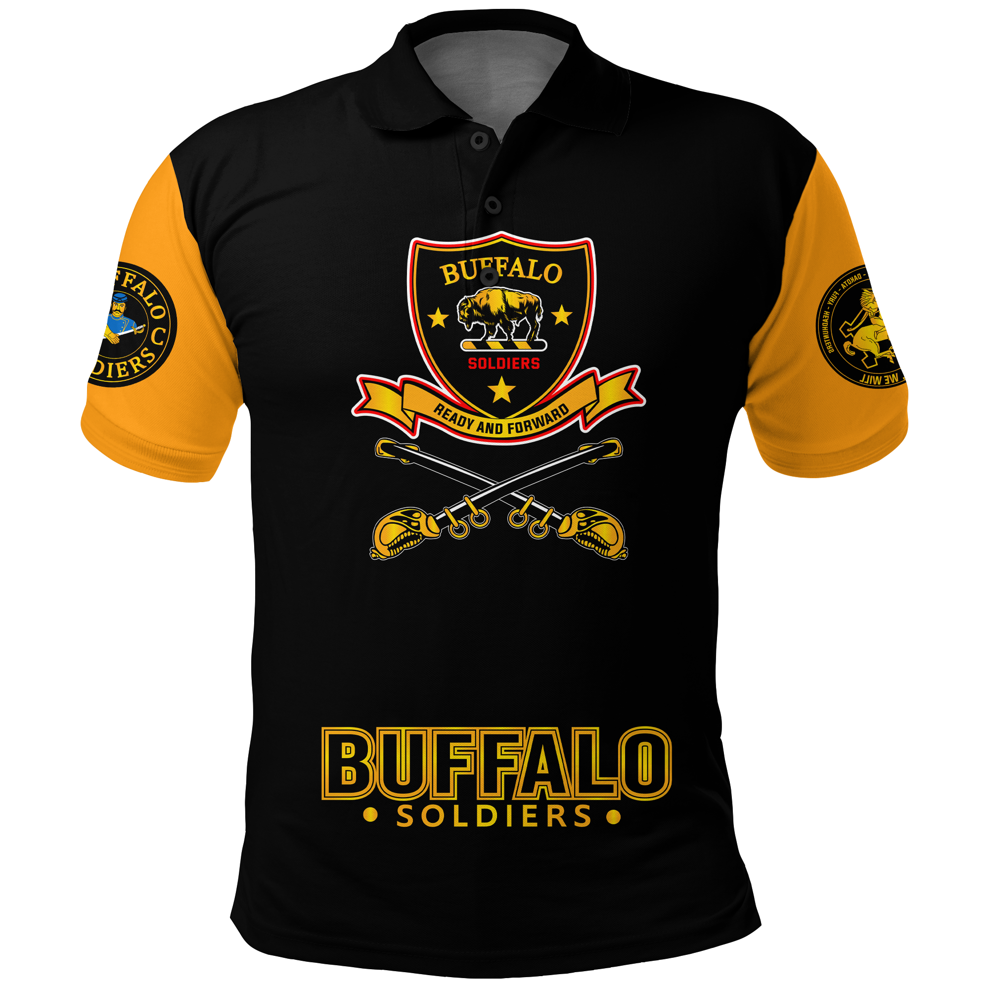 Custom Buffalo Soldiers Polo Shirt African American Legend Of The Black Soldiers LT2