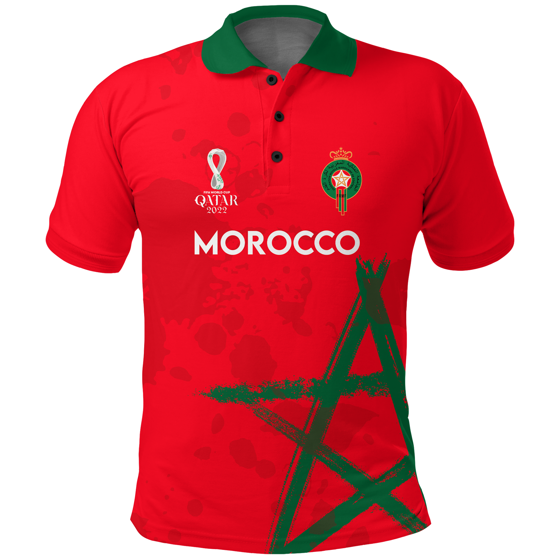 Custom Morocco Polo Shirt Football 2022 LT2