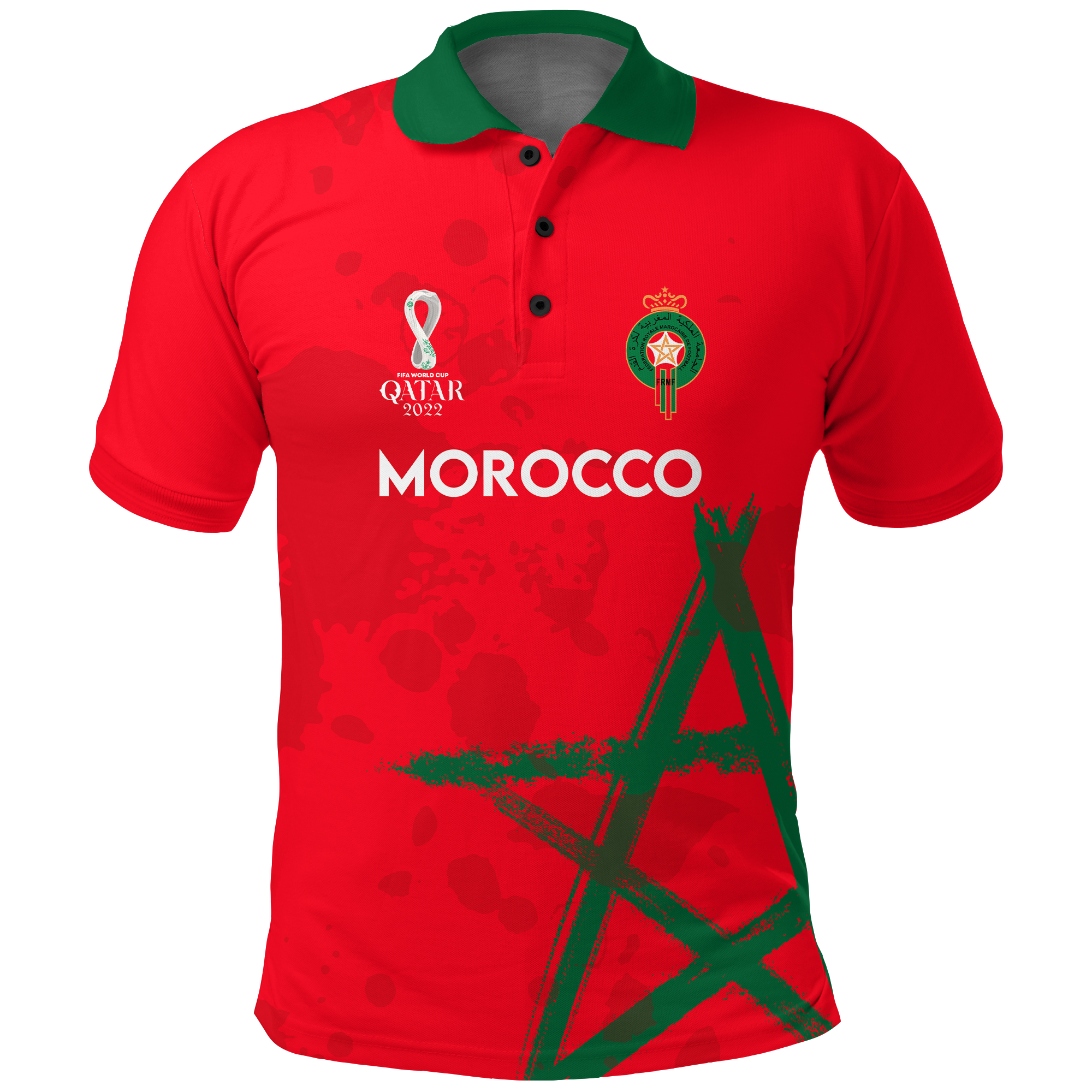 Custom Morocco Polo Shirt Football 2022 LT2