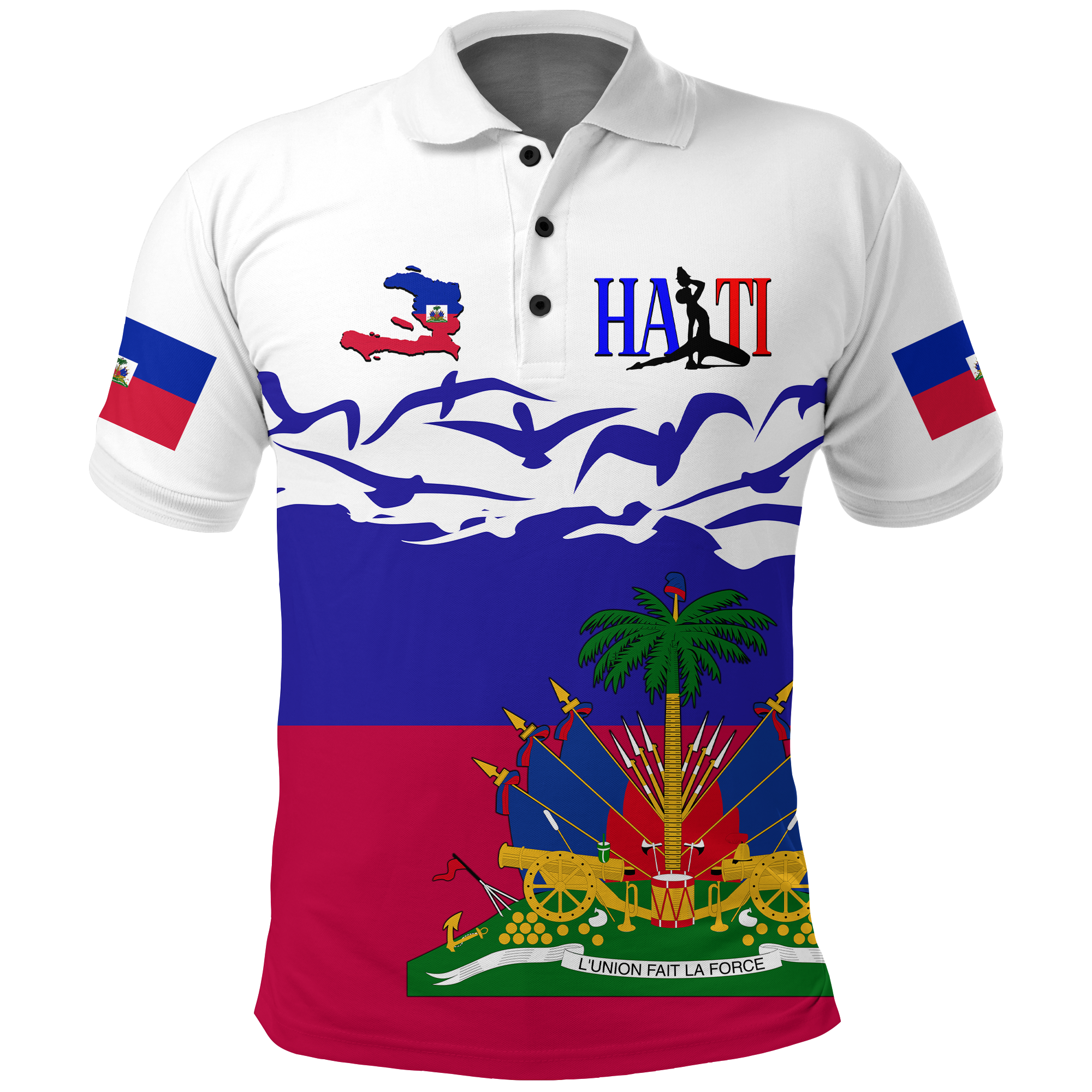 Haiti Happy Polo Shirt Independence Day LT2