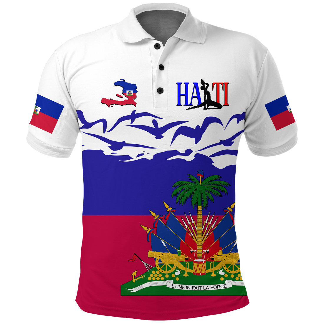 Haiti Happy Polo Shirt Independence Day LT2
