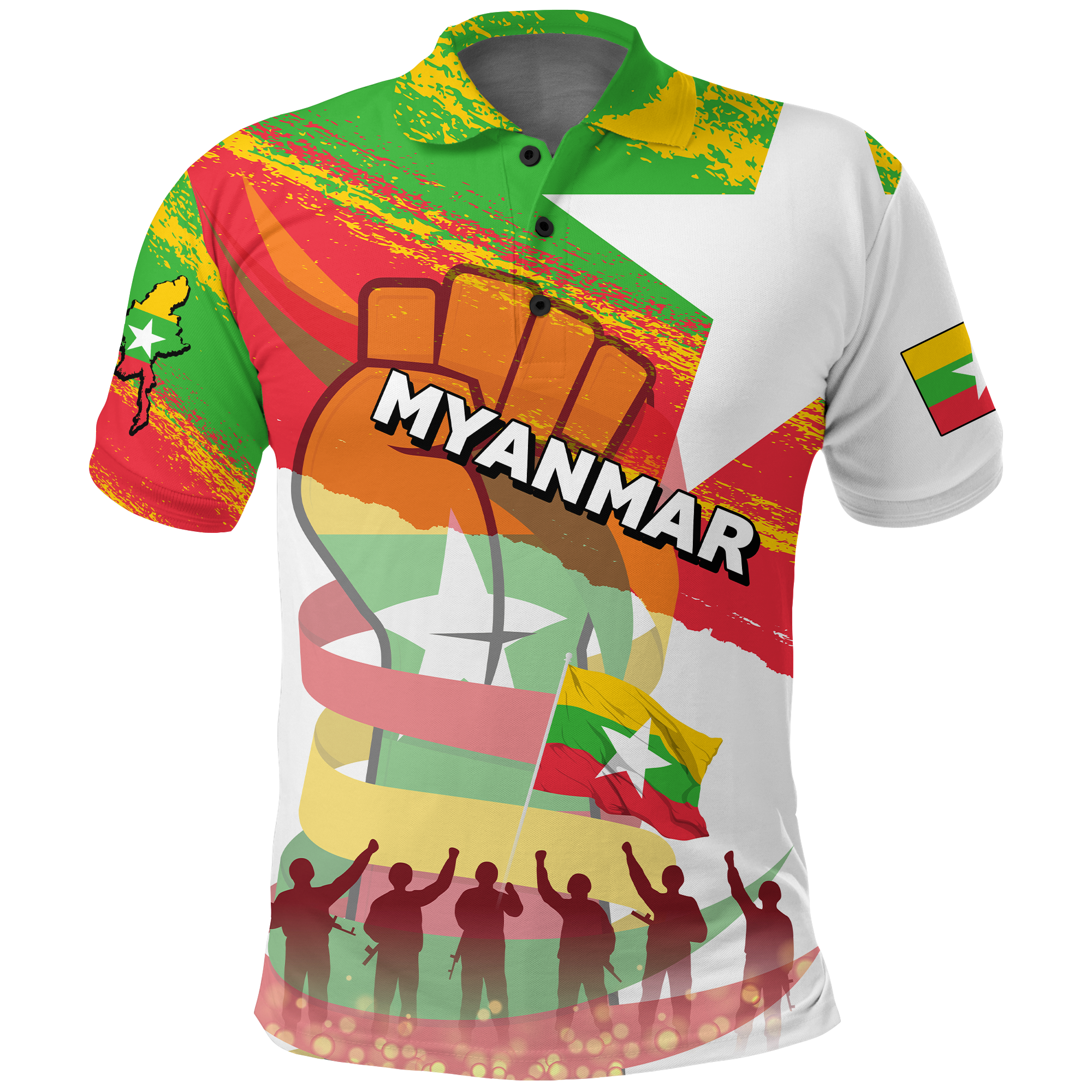 Myanmar Happy Polo Shirt Independence Day LT2