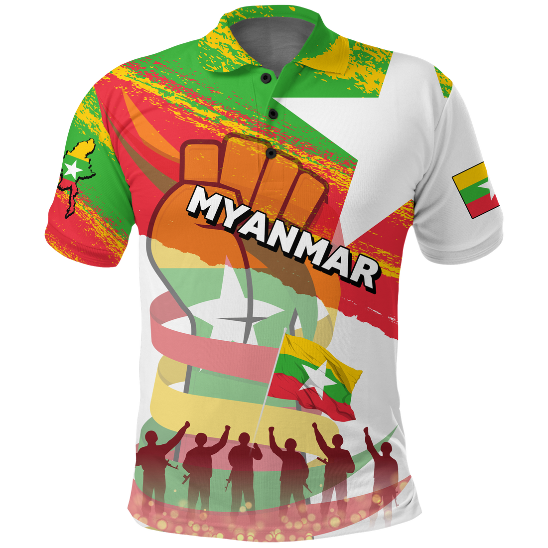 Myanmar Happy Polo Shirt Independence Day LT2