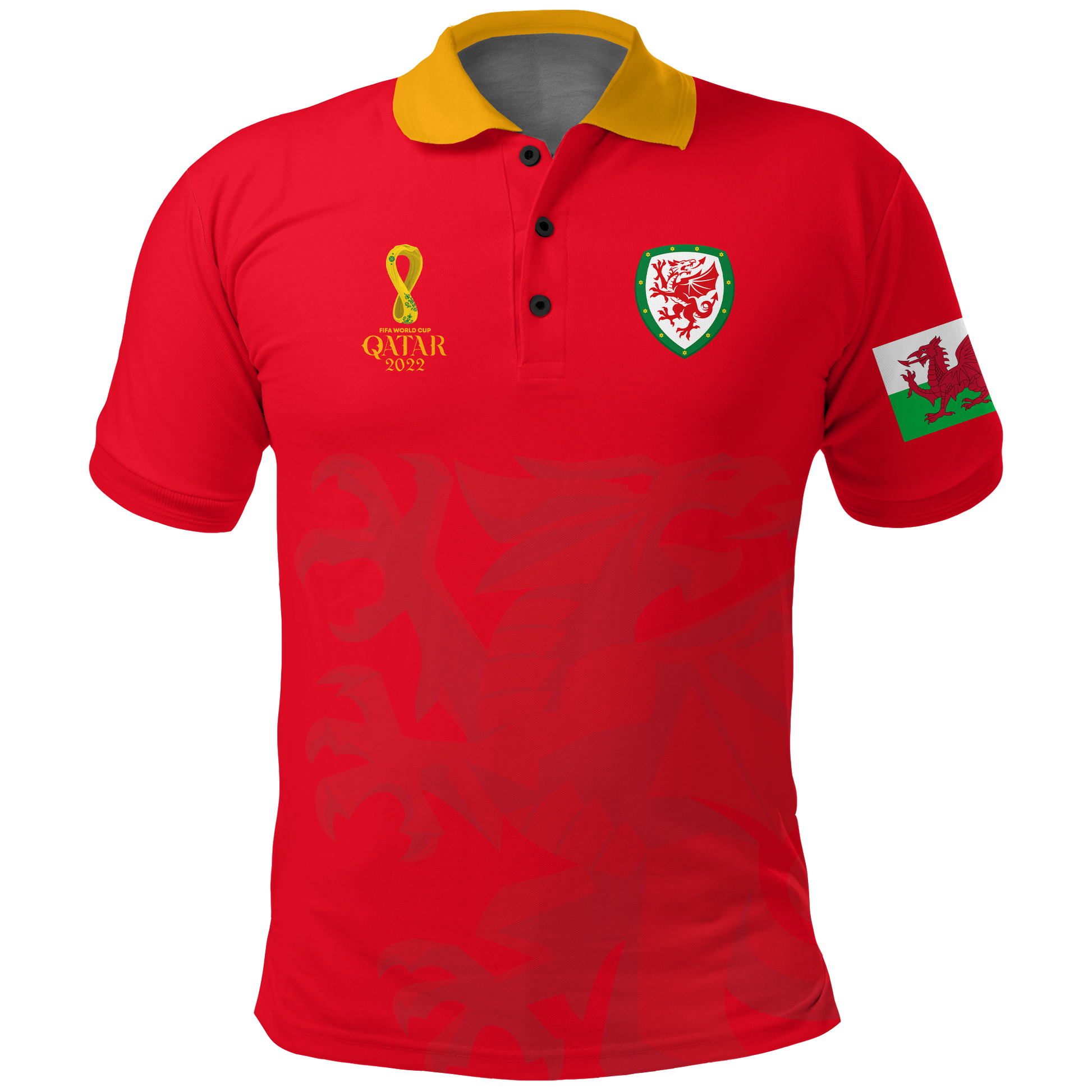 Custom Wales Polo Shirt Football 2022 LT2