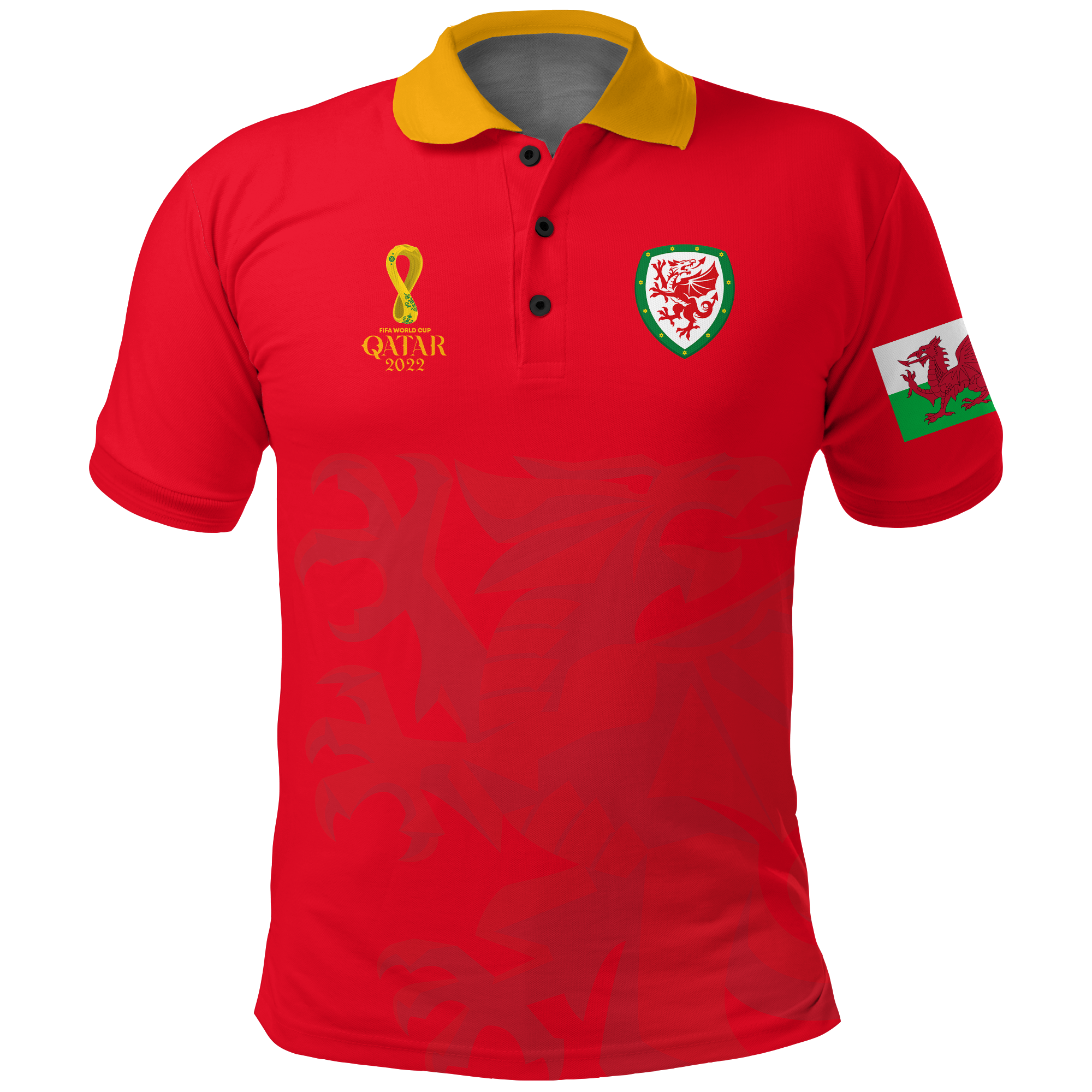Custom Wales Polo Shirt Football 2022 LT2