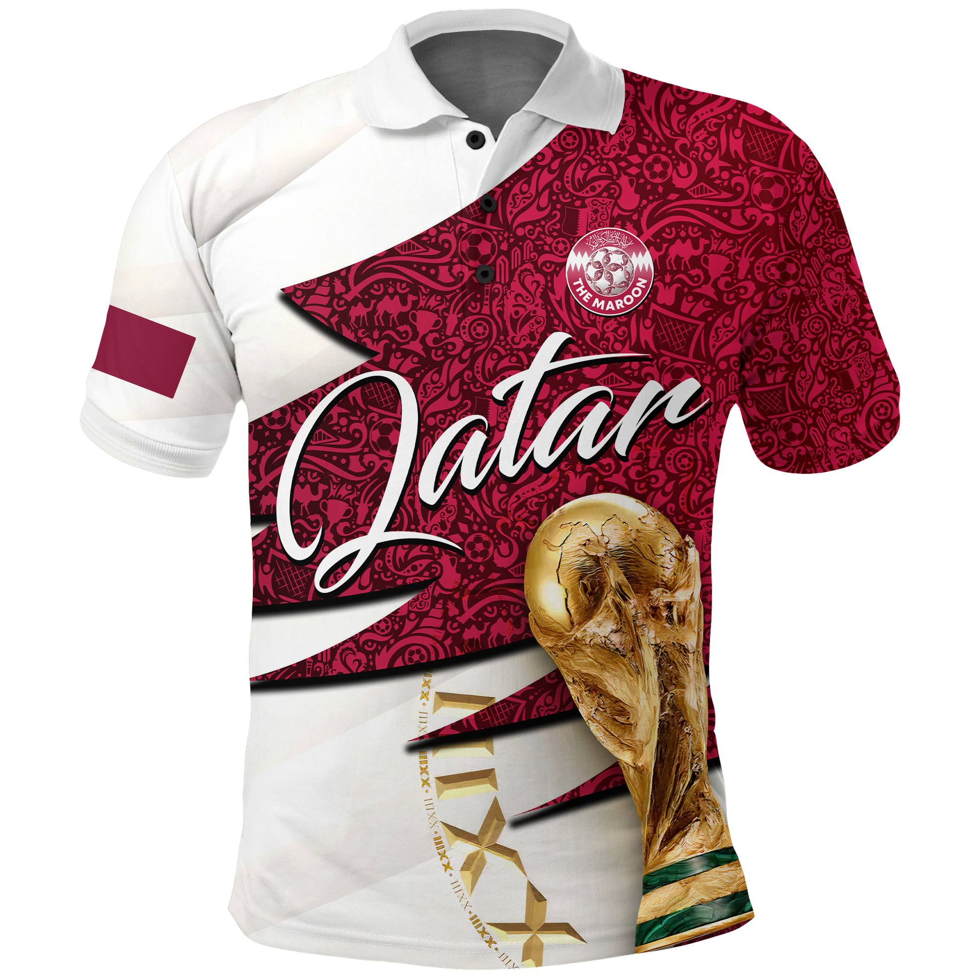 Custom Qatar Football Team Polo Shirt Football 2022 LT2