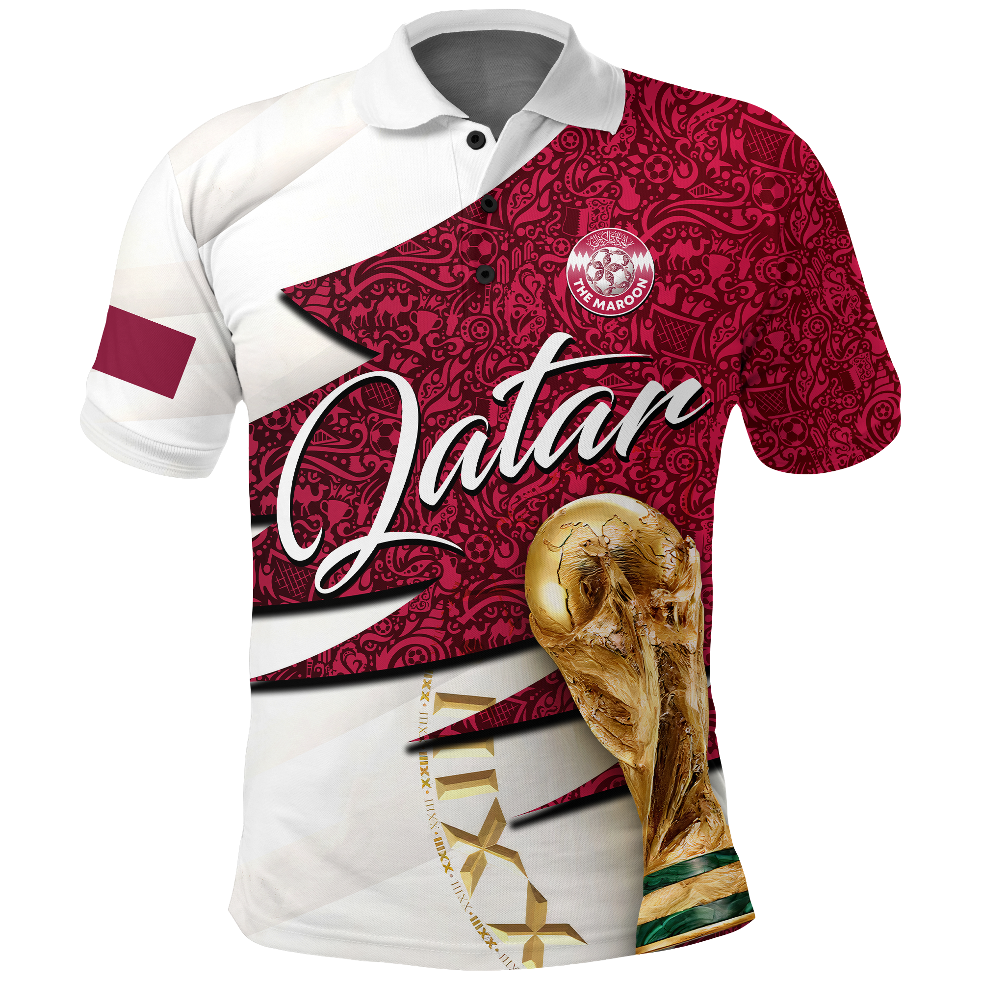 Custom Qatar Football Team Polo Shirt Football 2022 LT2