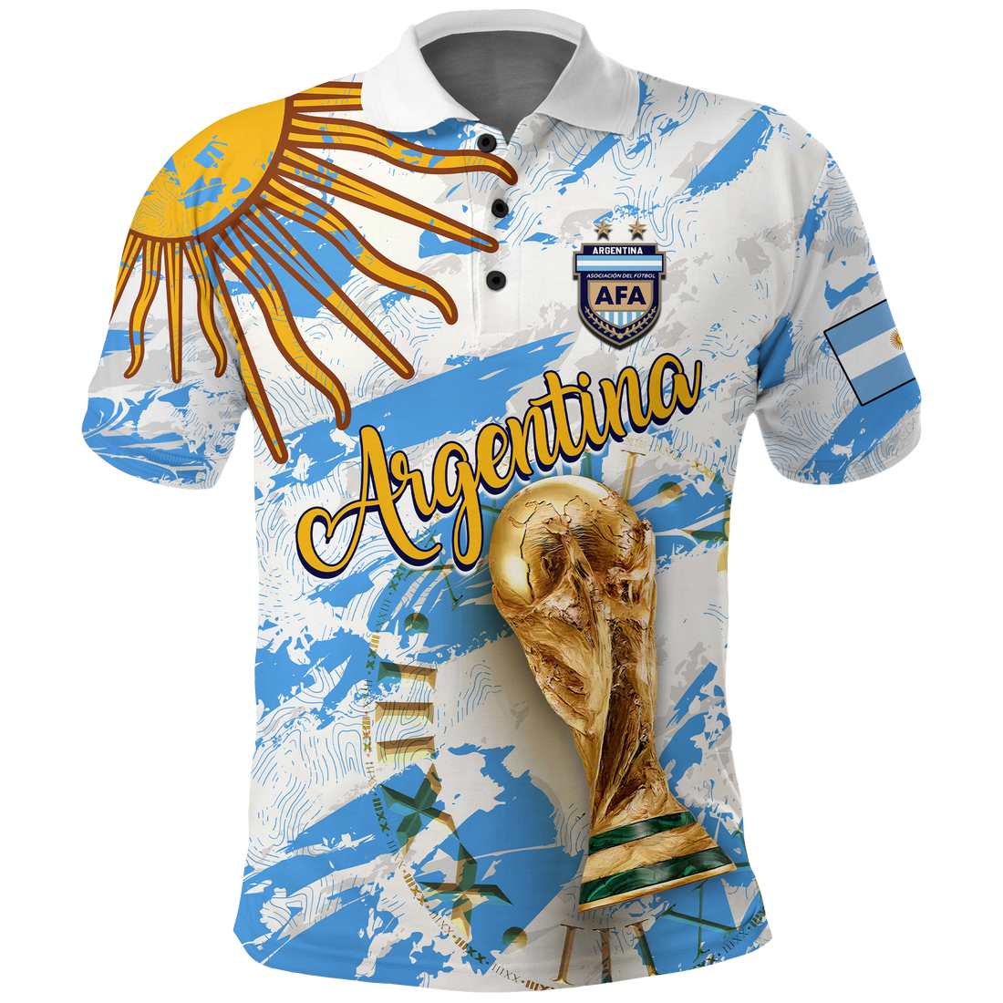 Custom Argentina Polo Shirt Football 2022 LT2