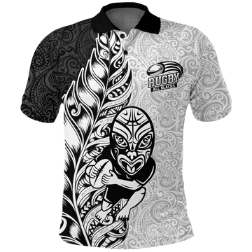 Custom New Zealand Maori All Black Rugby Polo Shirt LT2