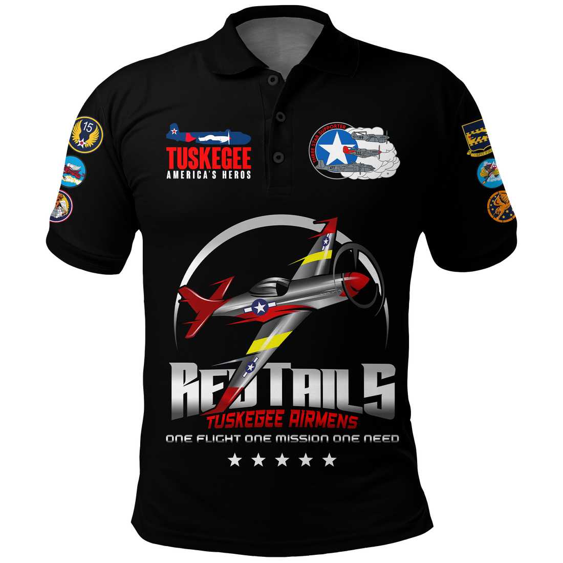 Tuskegee Airmens Red Tails African American Heros Polo Shirt LT2