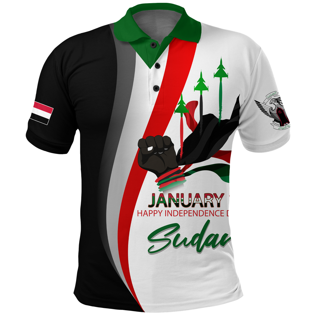 Sudan Happy Polo Shirt Independence Day LT2
