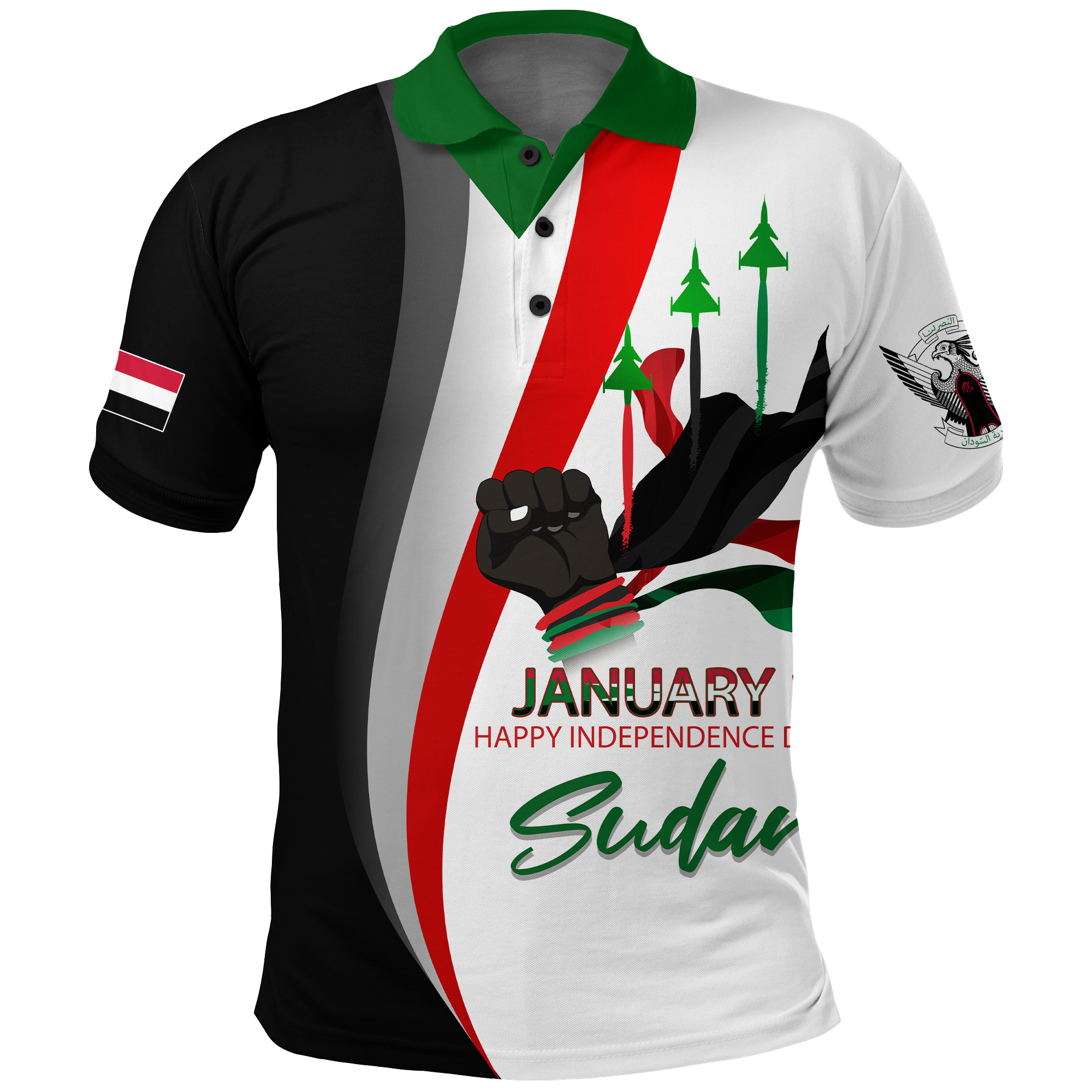 Sudan Happy Polo Shirt Independence Day LT2