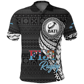 Custom Fiji Rugby Bati Tapa Pattern Polo Shirt LT2