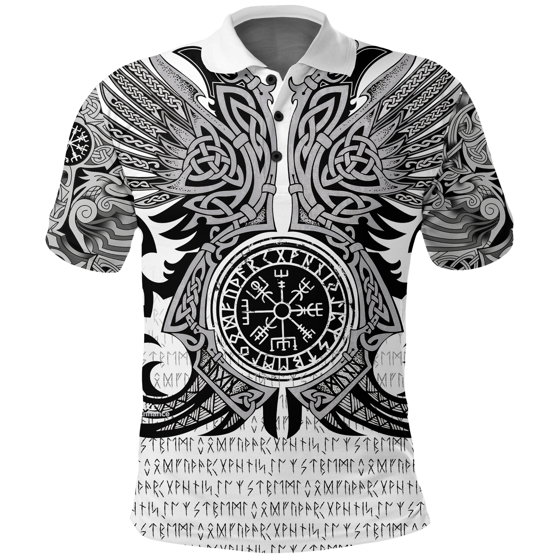Custom Viking Polo Shirt Vegvisir Odin With Huginn And Muninn LT2
