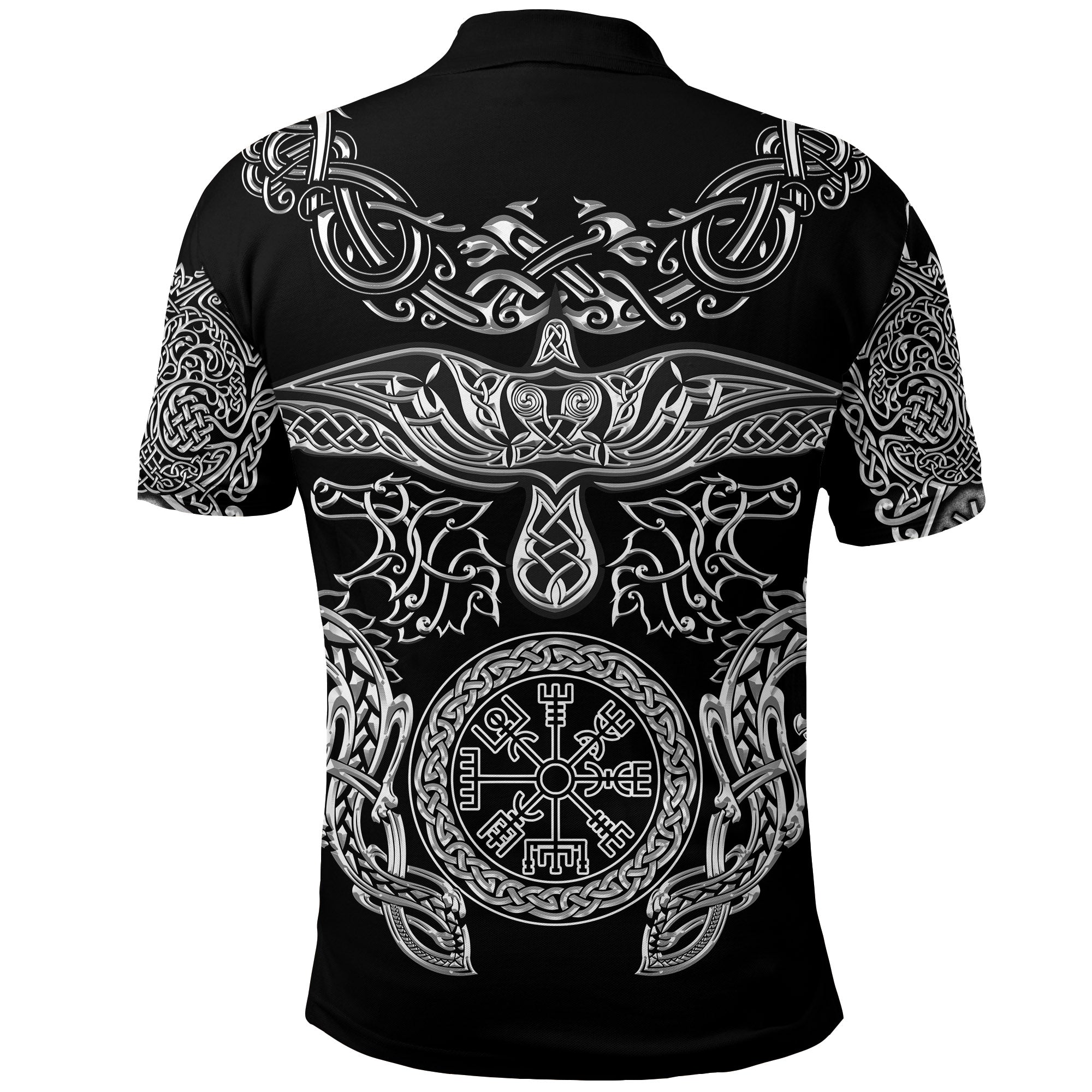 Viking Polo Shirt Raven and Wolf RLT12