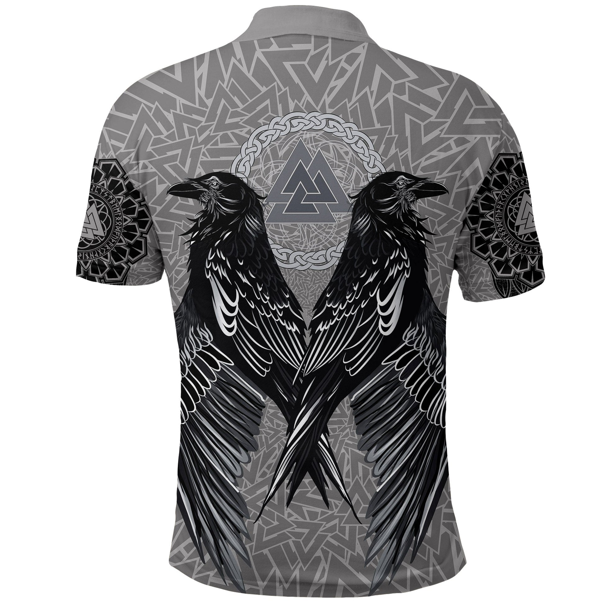 Viking Polo Shirt Raven Valknut RLT12
