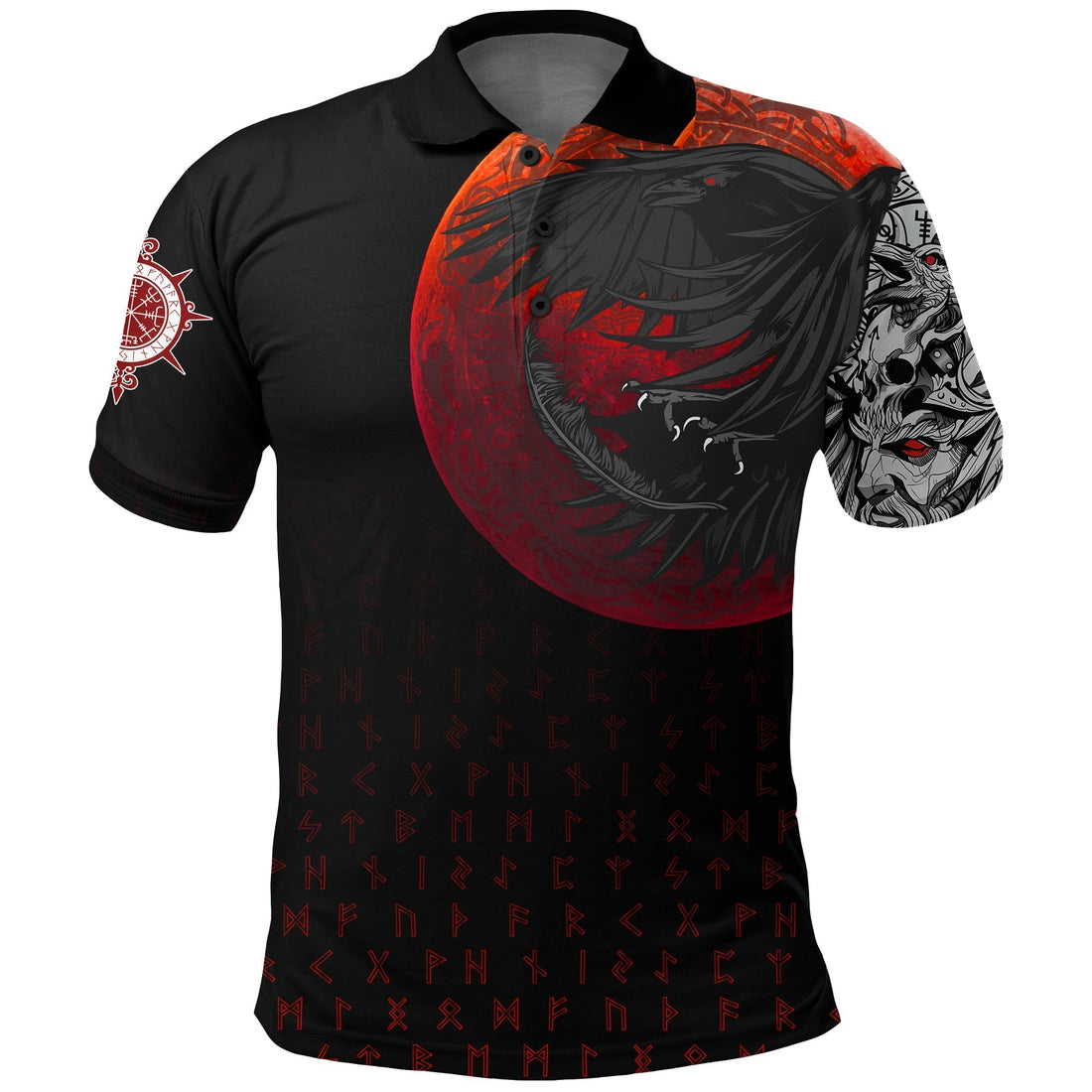 Viking Polo Shirt Viking Raven Blood Moon RLT12