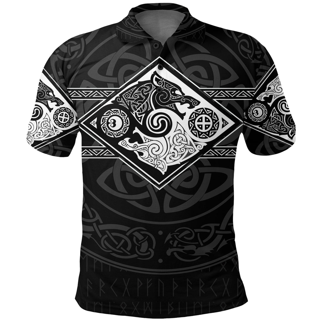 Vikings Polo Shirt The Wolves, Skoll and Hati RLT12