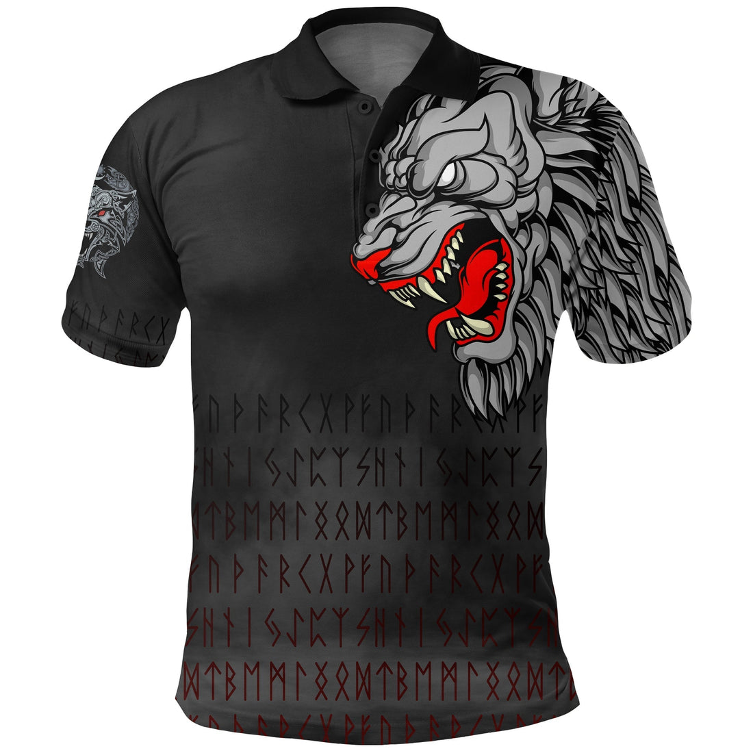 Viking Polo Shirt Killer Wolf Tattoo RLT12