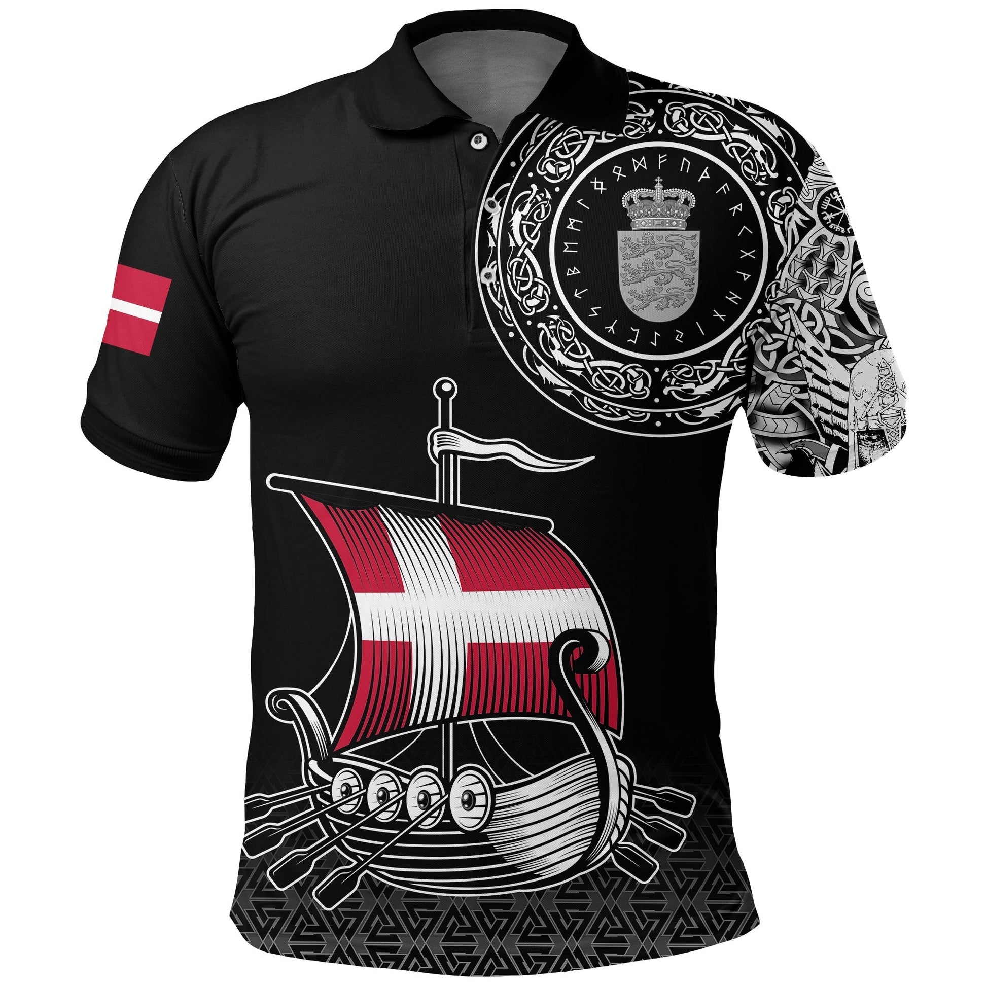 Viking Polo Shirt Danish Drakkar RLT12
