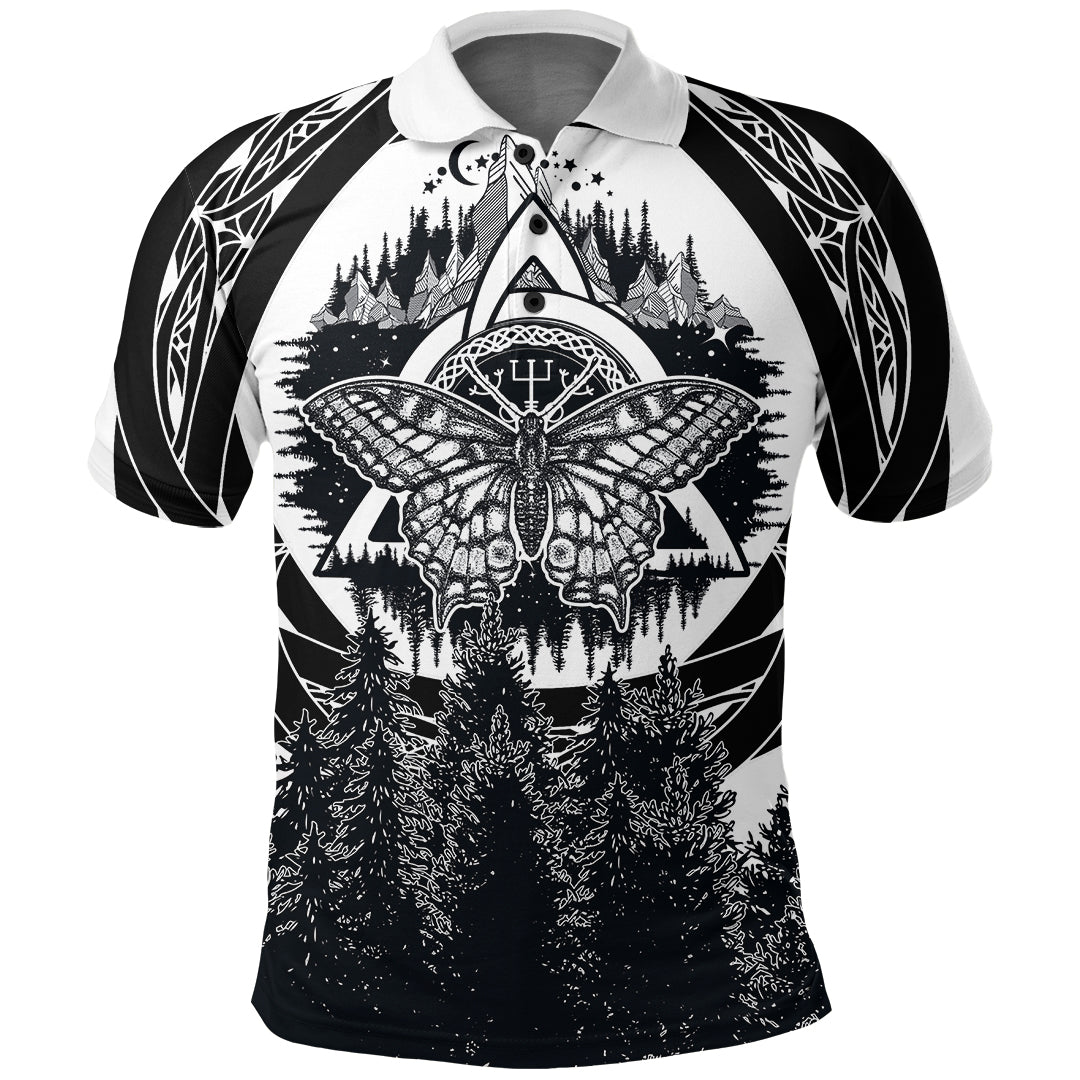 Viking Butterfly Style Celtic Of Pine Forest Polo Shirt RLT12