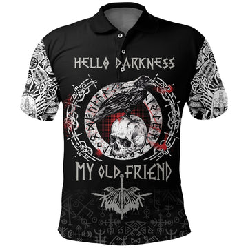 Viking Polo Shirt Raven and Skull RLT12