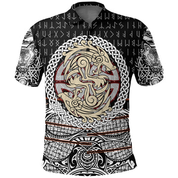 Viking Polo Shirt Fenrir Vikings Tattoo 3D RLT12
