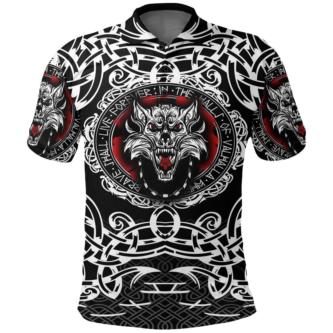 Viking Polo Shirt, Fenrir Wolf RLT12