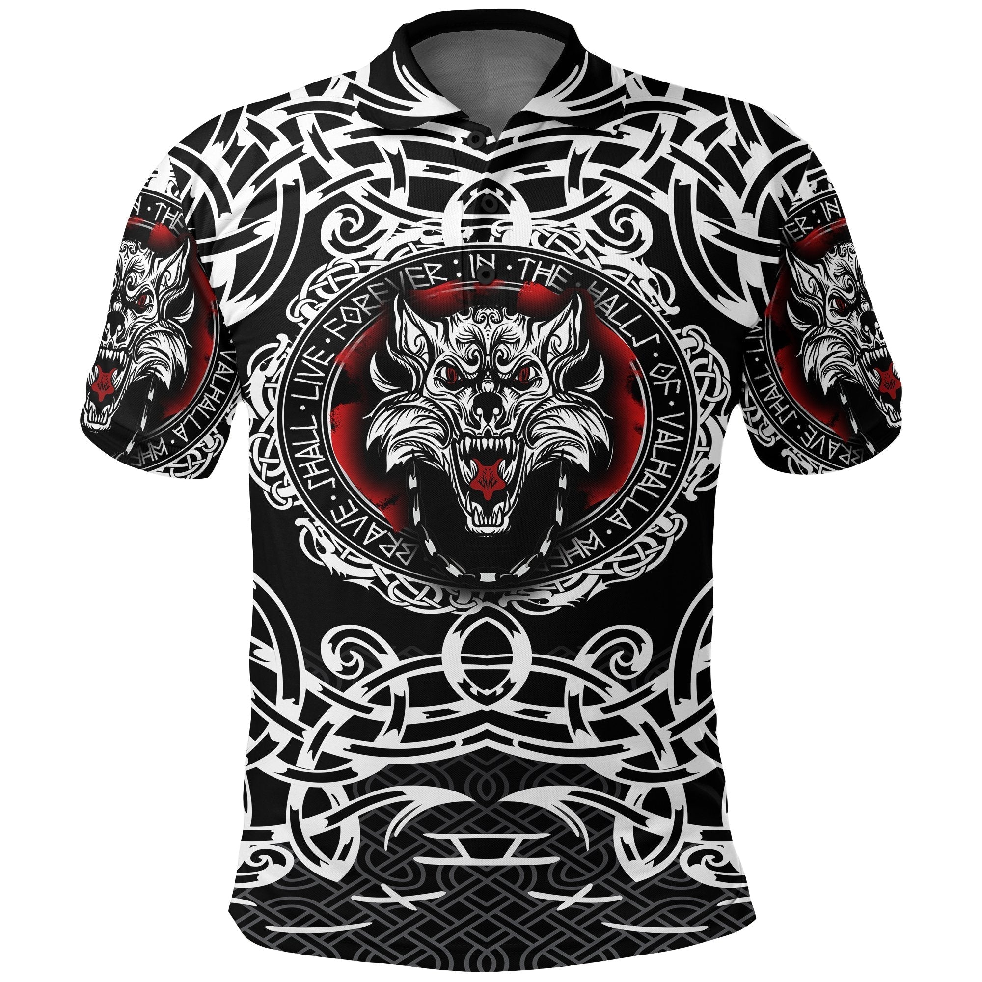 Viking Polo Shirt, Fenrir Wolf RLT12