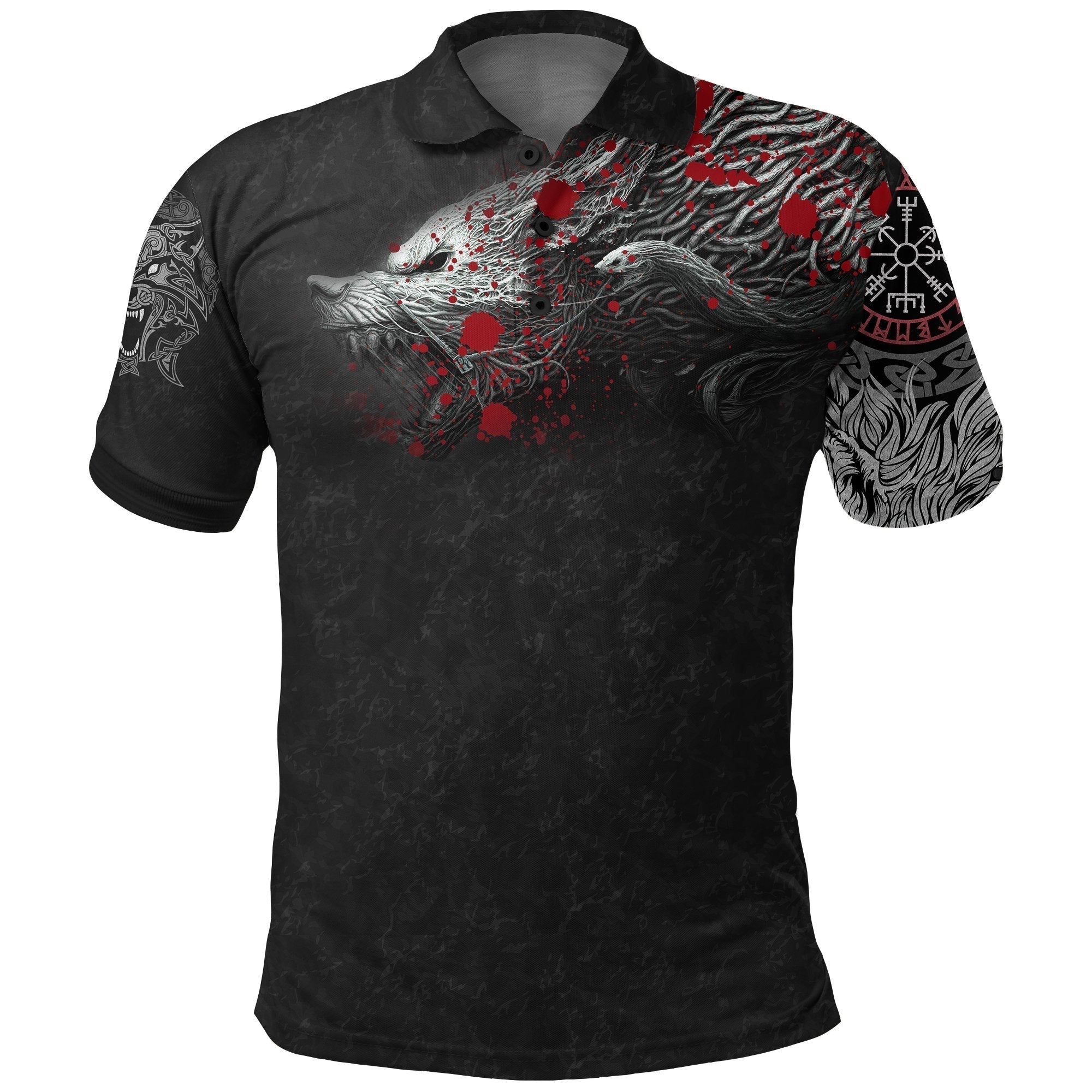 Viking Vikings Blood Polo Shirt Fenrir Blood RLT12